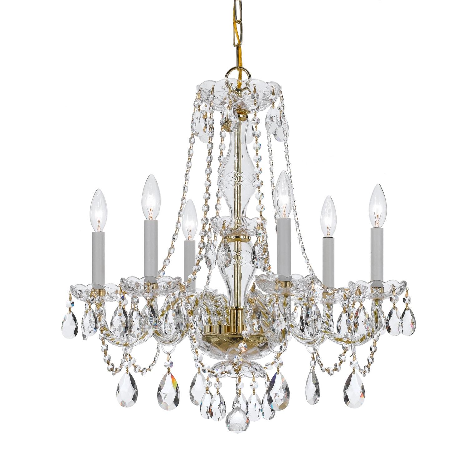 Crystorama Lighting Traditional Crystal 6 - Light Chandelier in  Polished Brass