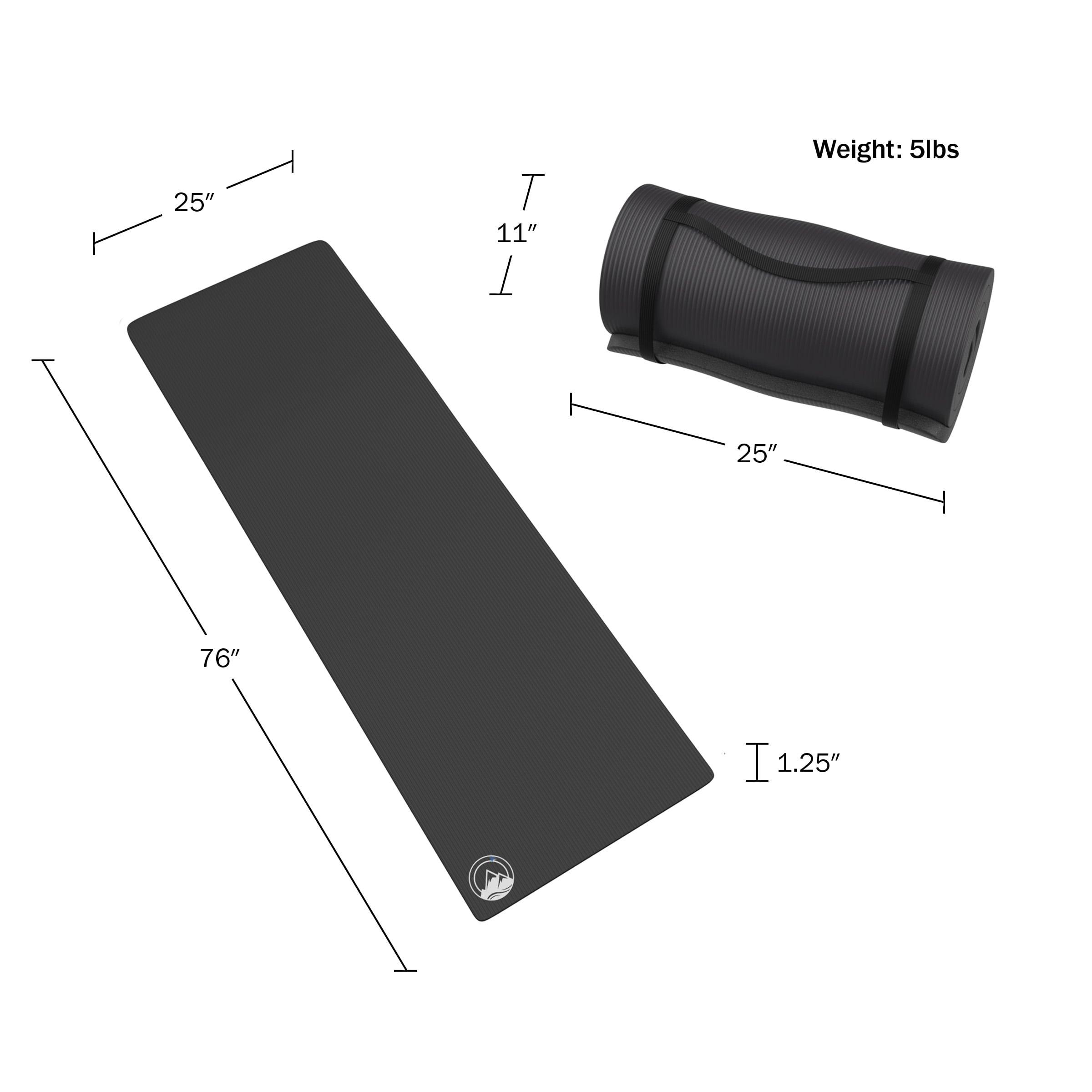 Set of 2 Foam Sleeping Mats for Camping – Extra-Thick 1.25-Inch Waterproof Sleep Pad Set with Carry Straps for Tents or Sleepovers by Wakeman (Black)