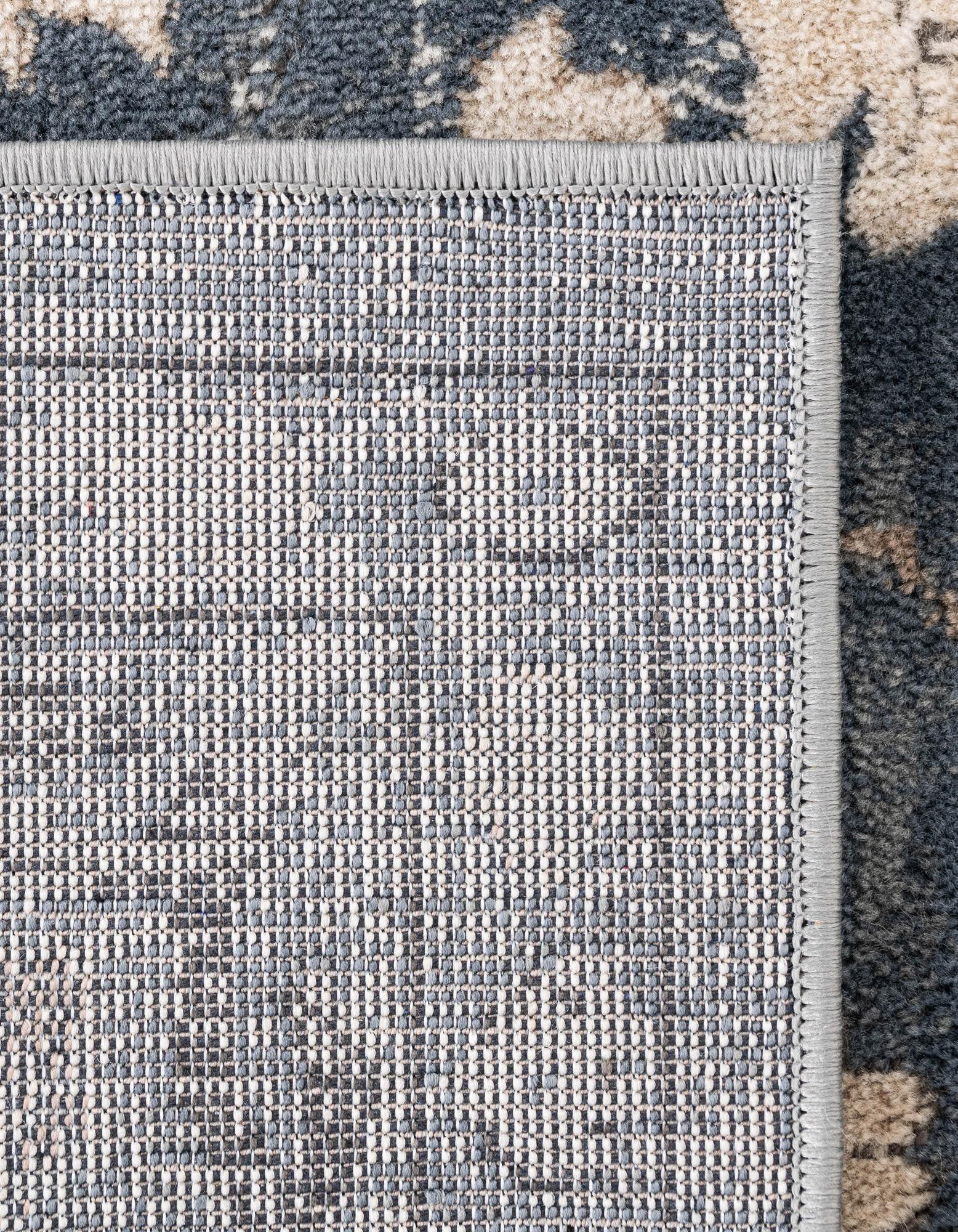 Unique Loom Portland Collection Area Rug - Central (6' 1" Square Blue/Beige)