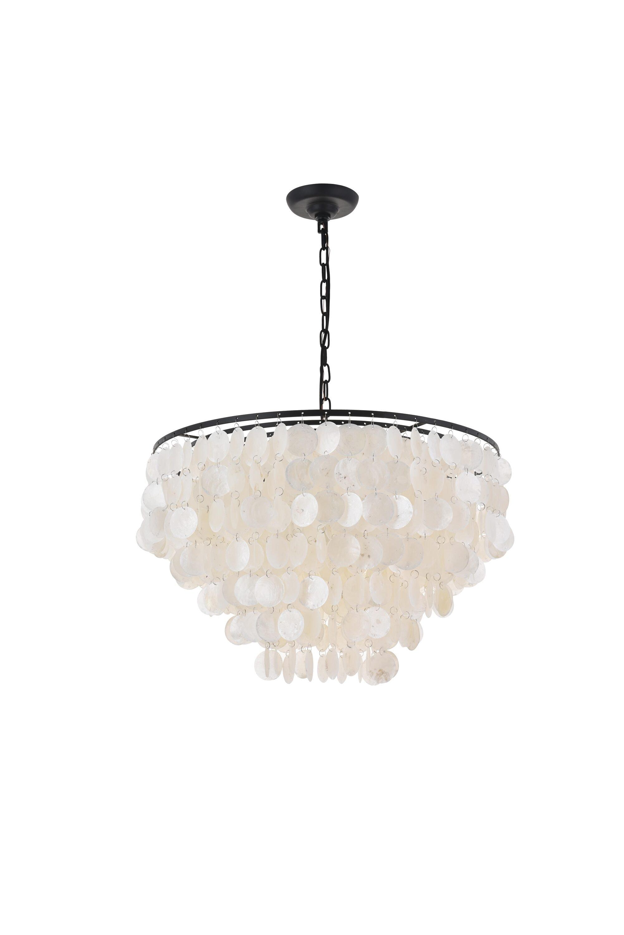 Elegant Lighting Selene 6 light Black Pendant