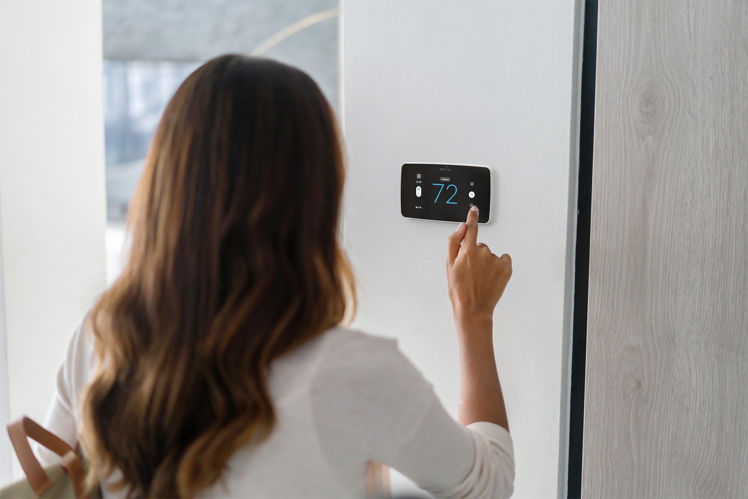 Sensi Touch 2 Black Programmable Smart Thermostat with LCD Display