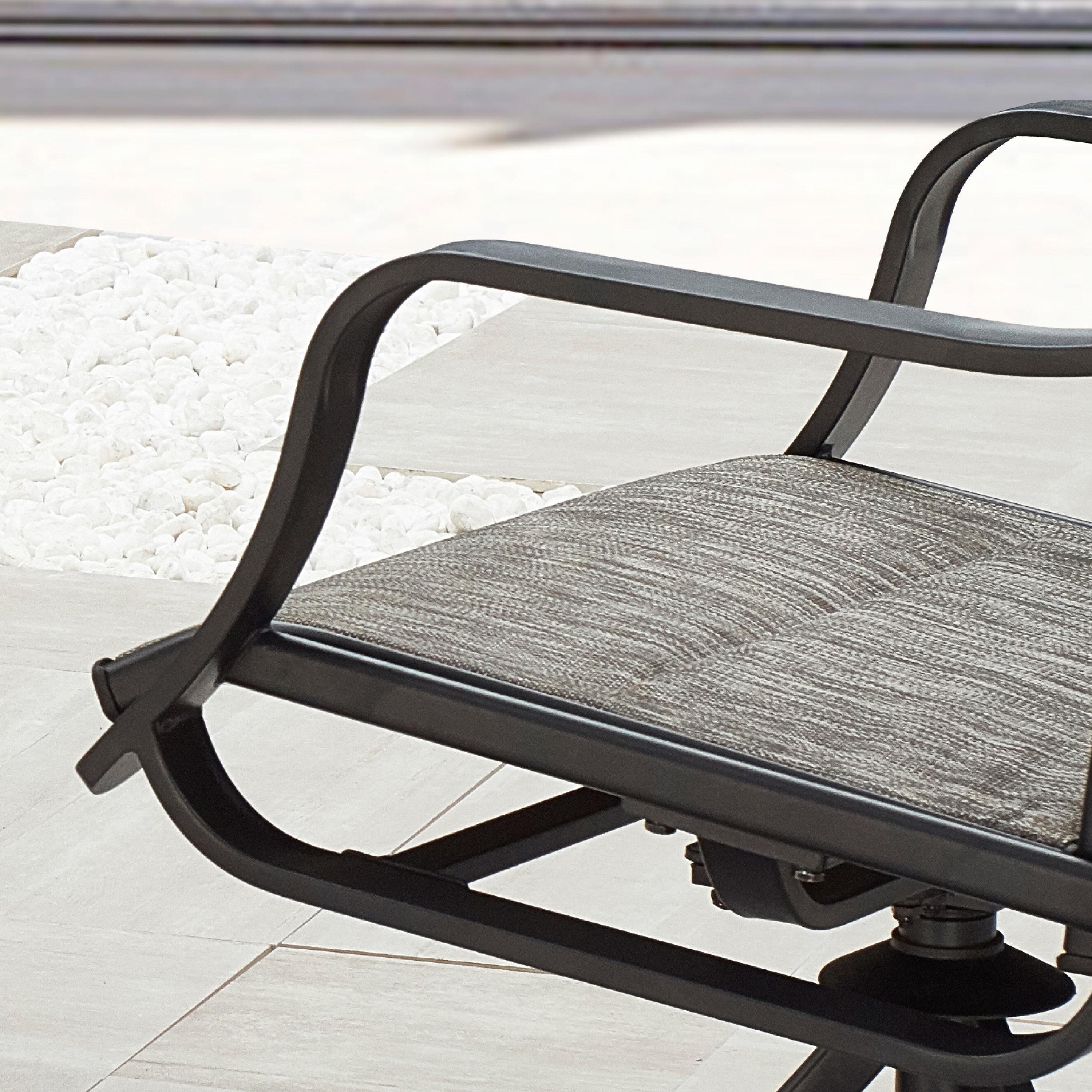 Techmilly Outdoor Dining Chairs , Patio Swivel Chairs Set of 2, Support 400lbs , Dark Grey