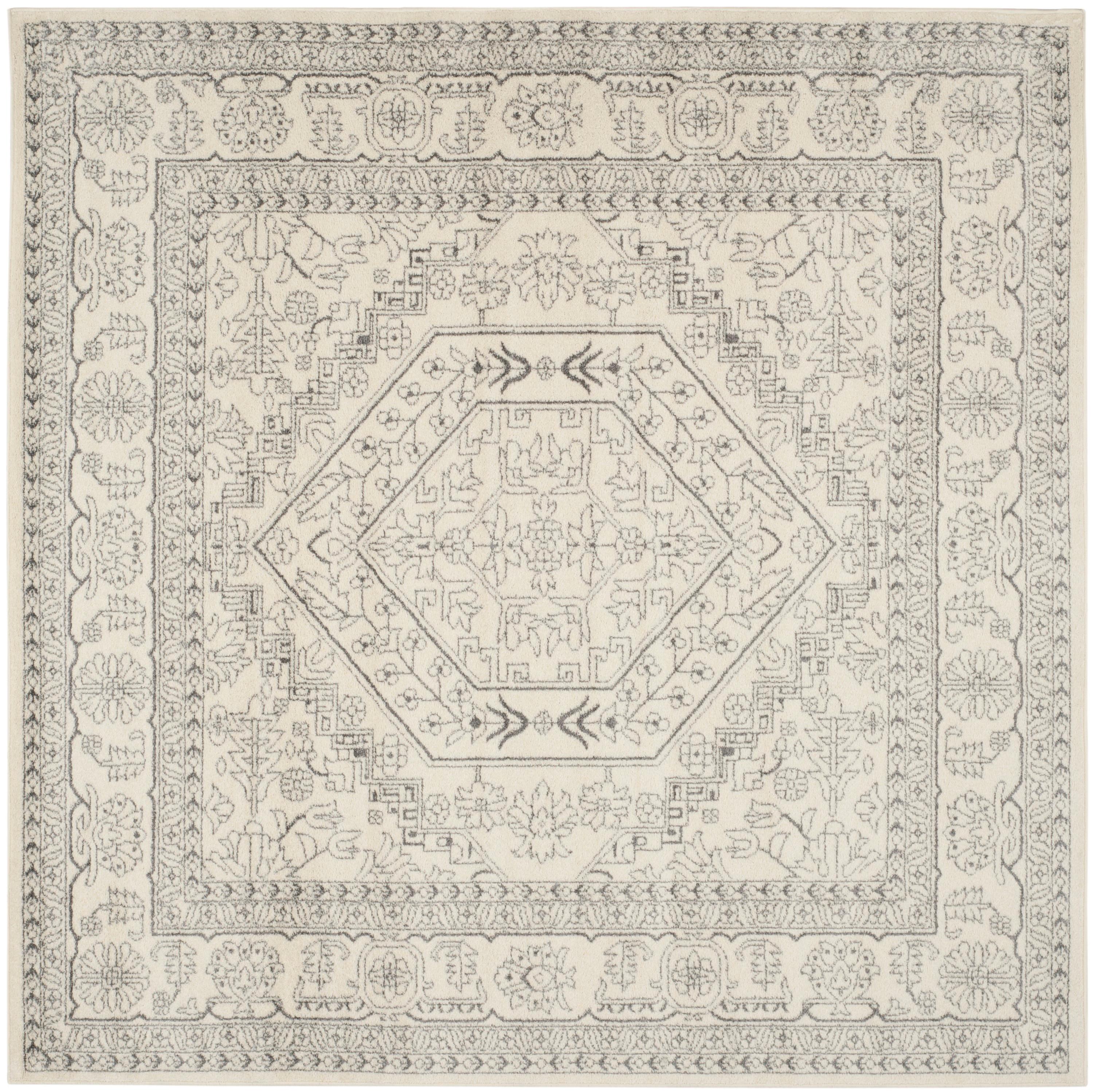 Adirondack ADR108 Power Loomed Area Rug - Ivory/Silver - 8'x8' - Safavieh.