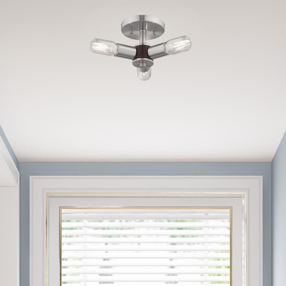 Livex Lighting Copenhagen 3 - Light Flush Mount in  Brushed Nickel