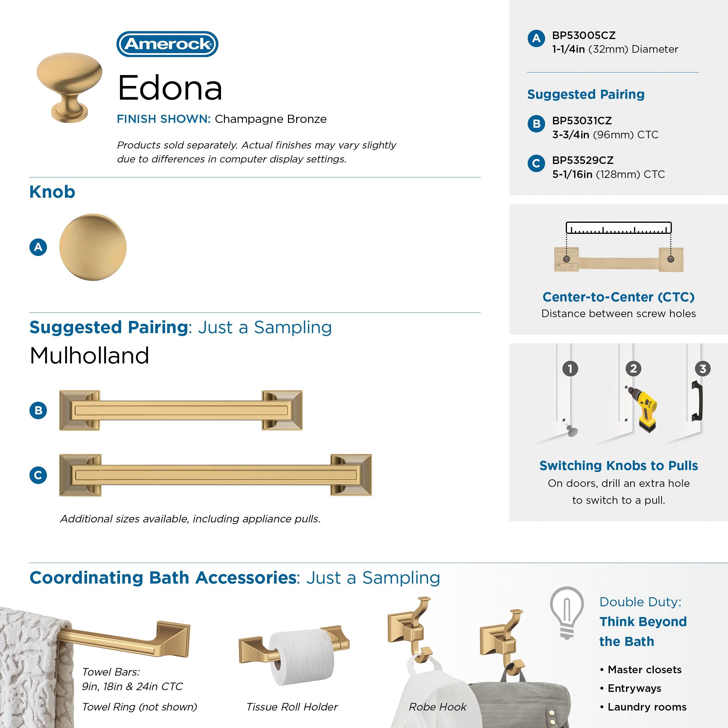 Amerock Edona 1-1/4 inch (32mm) Diameter Champagne Bronze Cabinet Knob