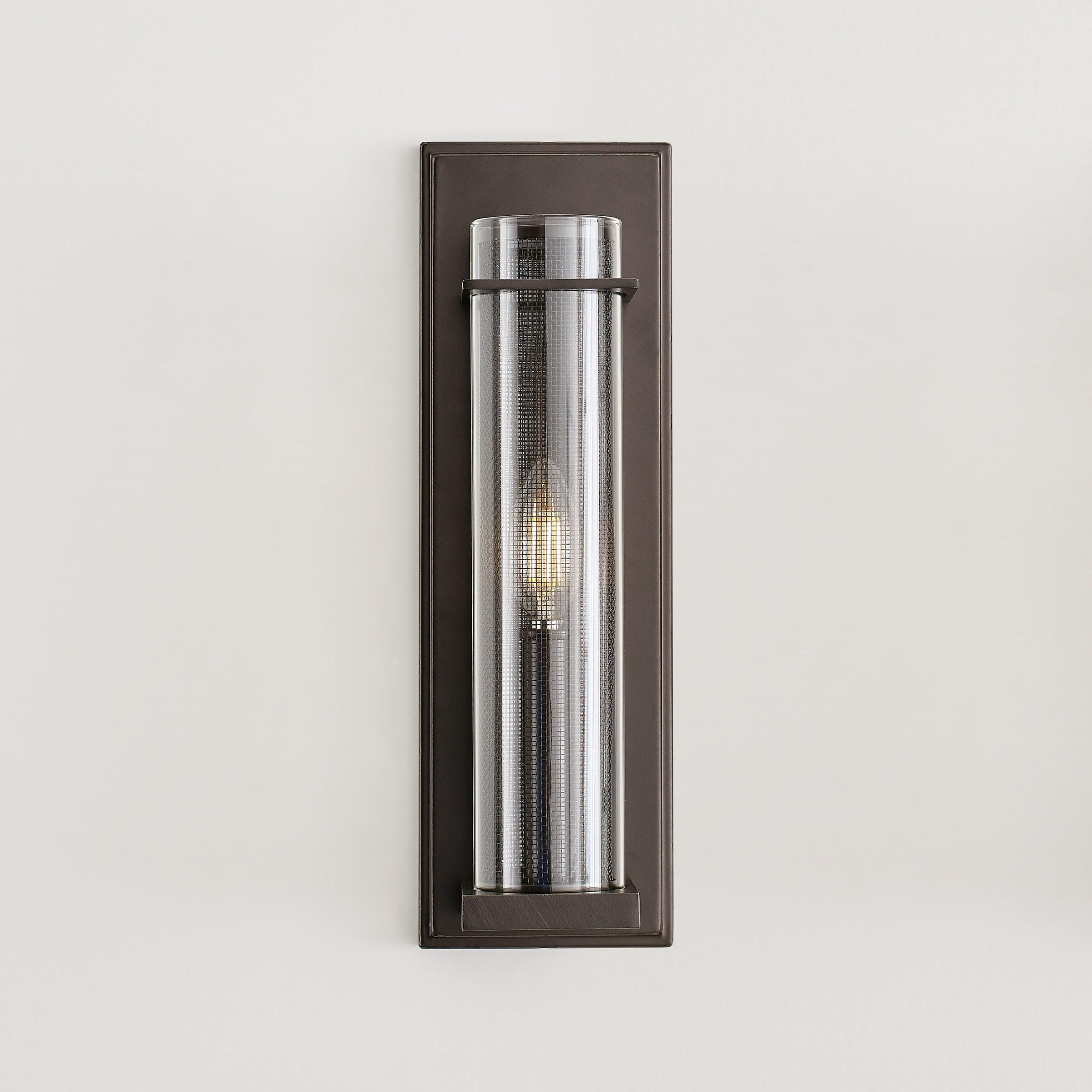 Antique Bronze Silo Dimmable Cylinder Sconce with Clear Glass