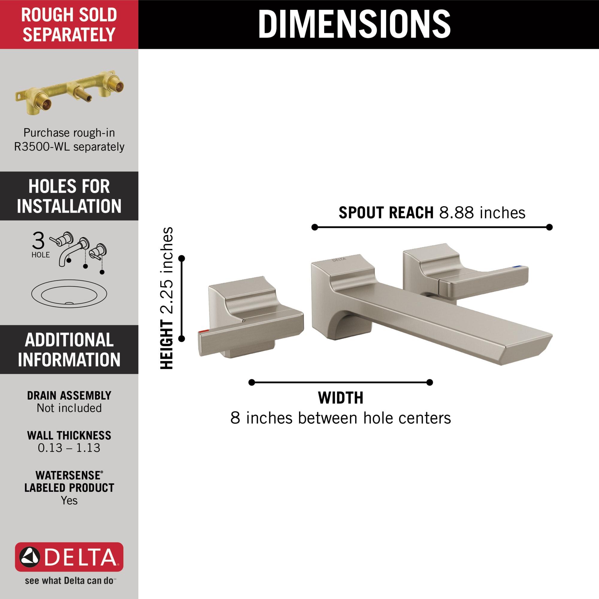Pivotal Wall Mounted Bathroom Faucet and DIAMOND™ Seal Technology