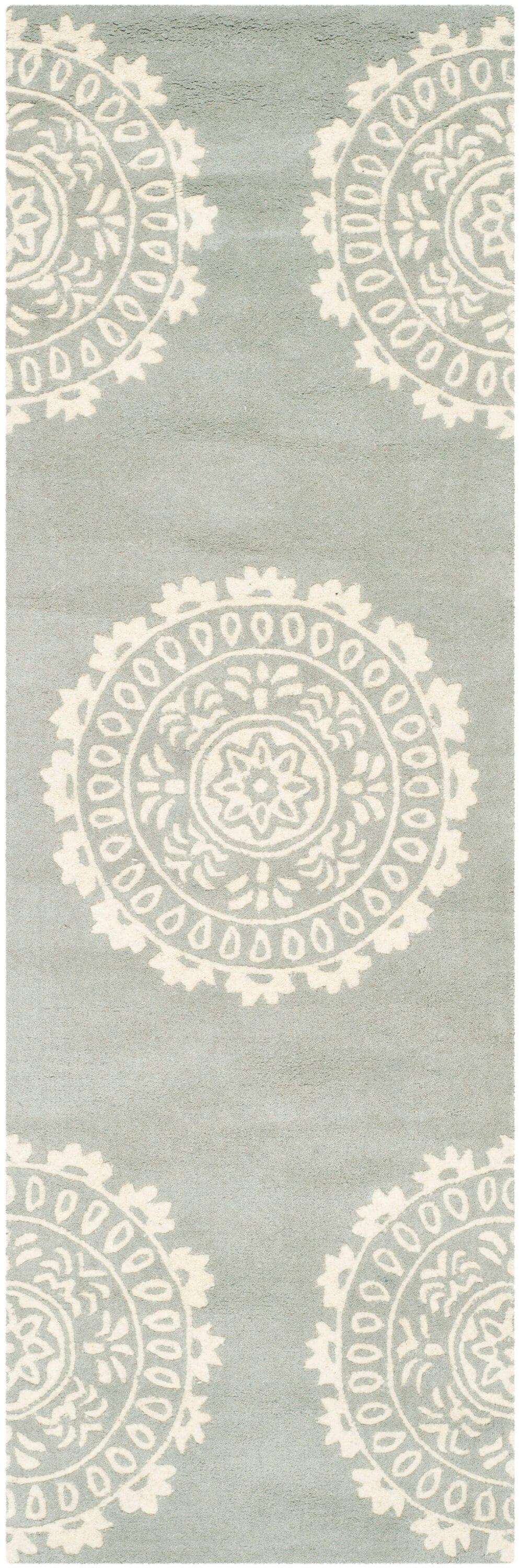 Bella BEL122 Hand Tufted Runner Rug - Grey/Ivory - 2'3"x11' - Safavieh.
