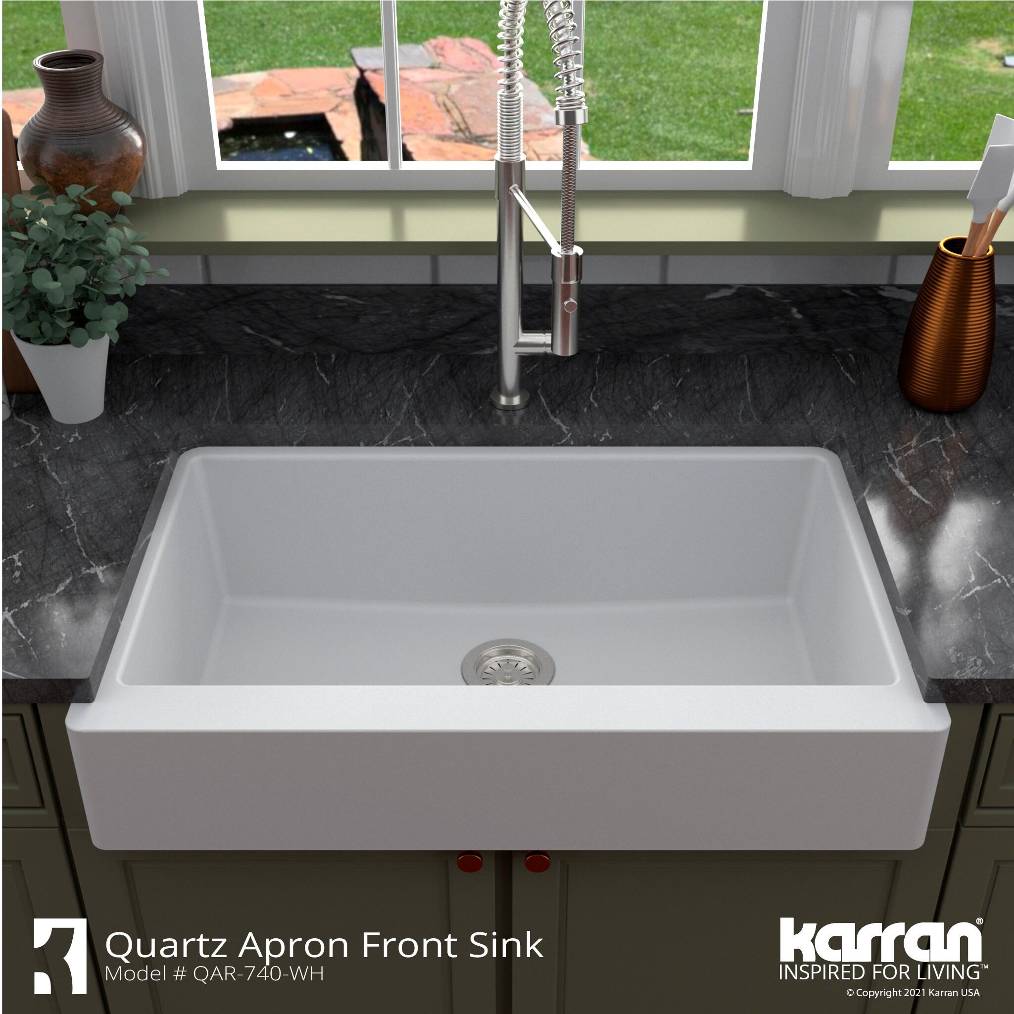 34'' L Farmhouse / Apron Single Bowl Quartz Kitchen Sink