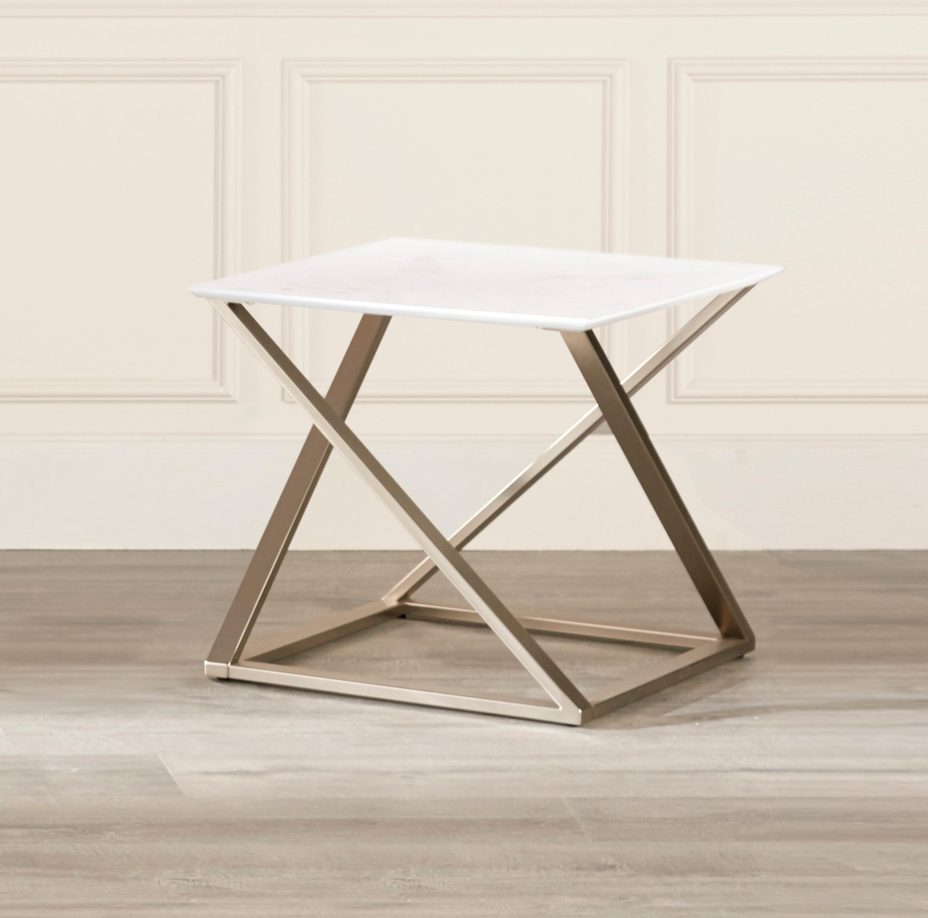 Zurich Square End Table White/Chrome - Steve Silver Co.