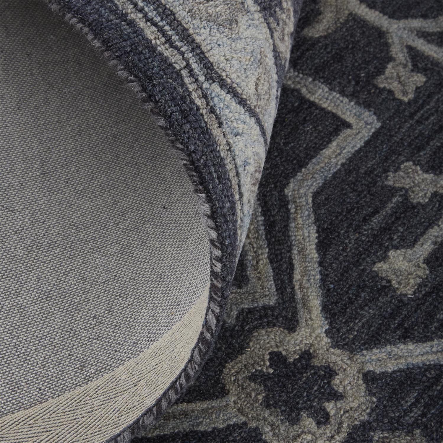 Room Envy Faris 4 x 6 (ft) Tufted Wool Odyssey Gray/Light Gray Rectangular Indoor Floral/Botanical Global Area rug