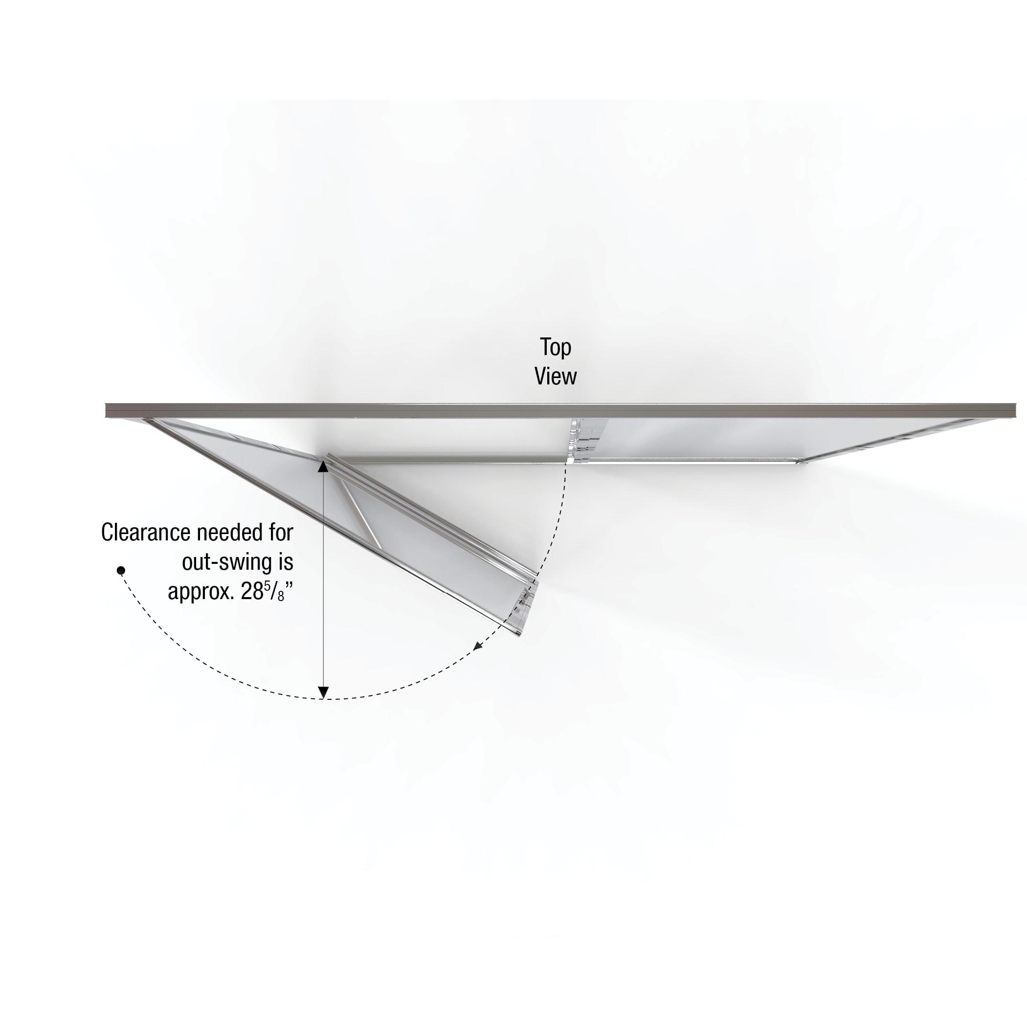 Deluxe 45" W x 72.13" H Framed Shower Door