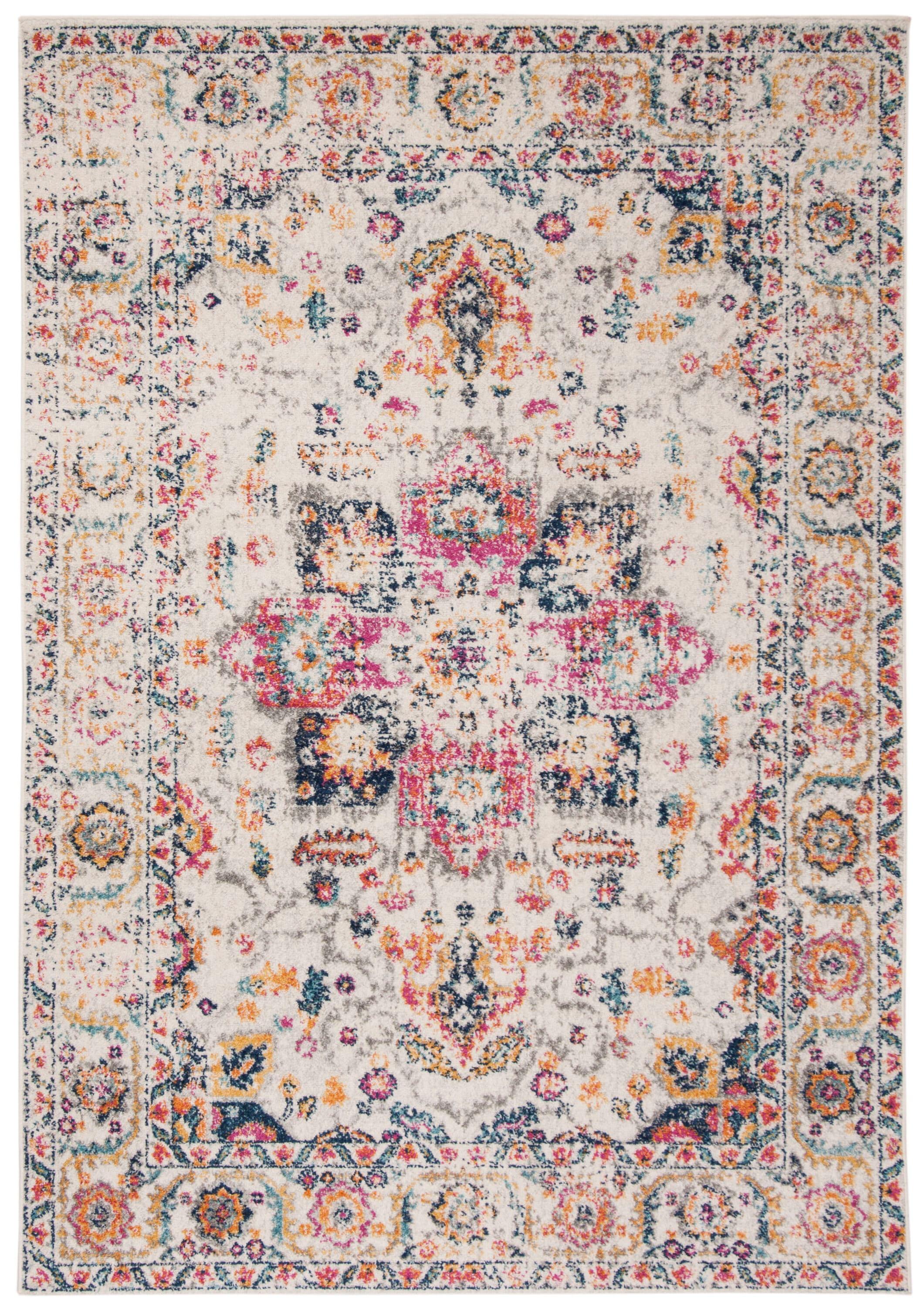 Madison MAD603 Power Loomed Indoor Area Rug - Fuchsia/Ivory - 6'7"x9'2" - Safavieh