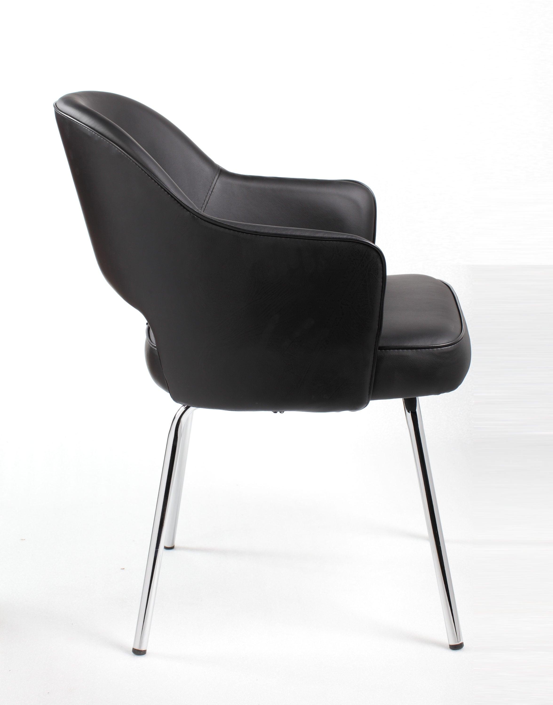 Boss Black Vinyl Guest Chair