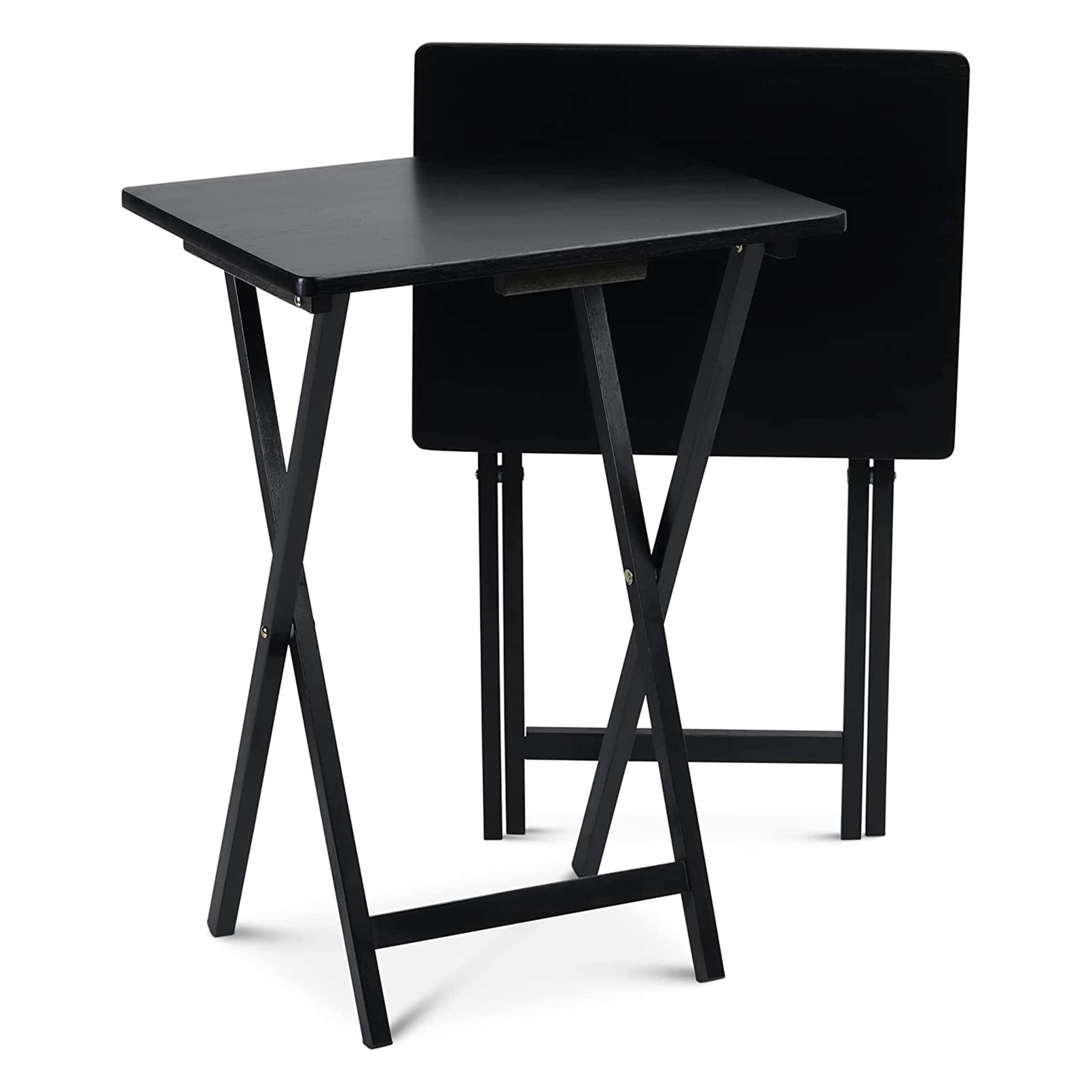 PJ Wood 19.09'' Solid Wood Rectangular Portable Folding Table (Set of 2)