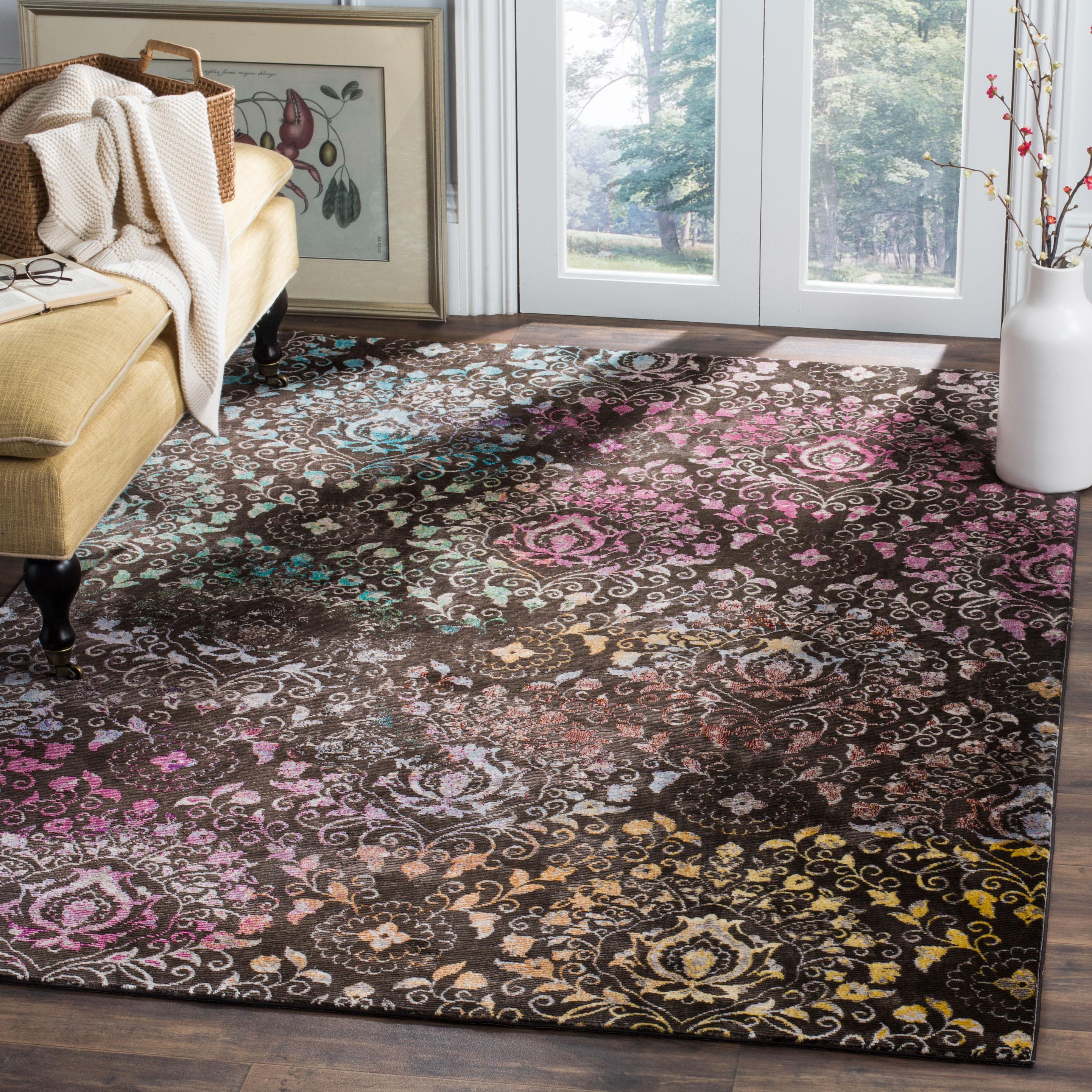 Aria ARA172 Power Loomed Area Rug - Brown/Multi - 8'9"x11'9" - Safavieh.