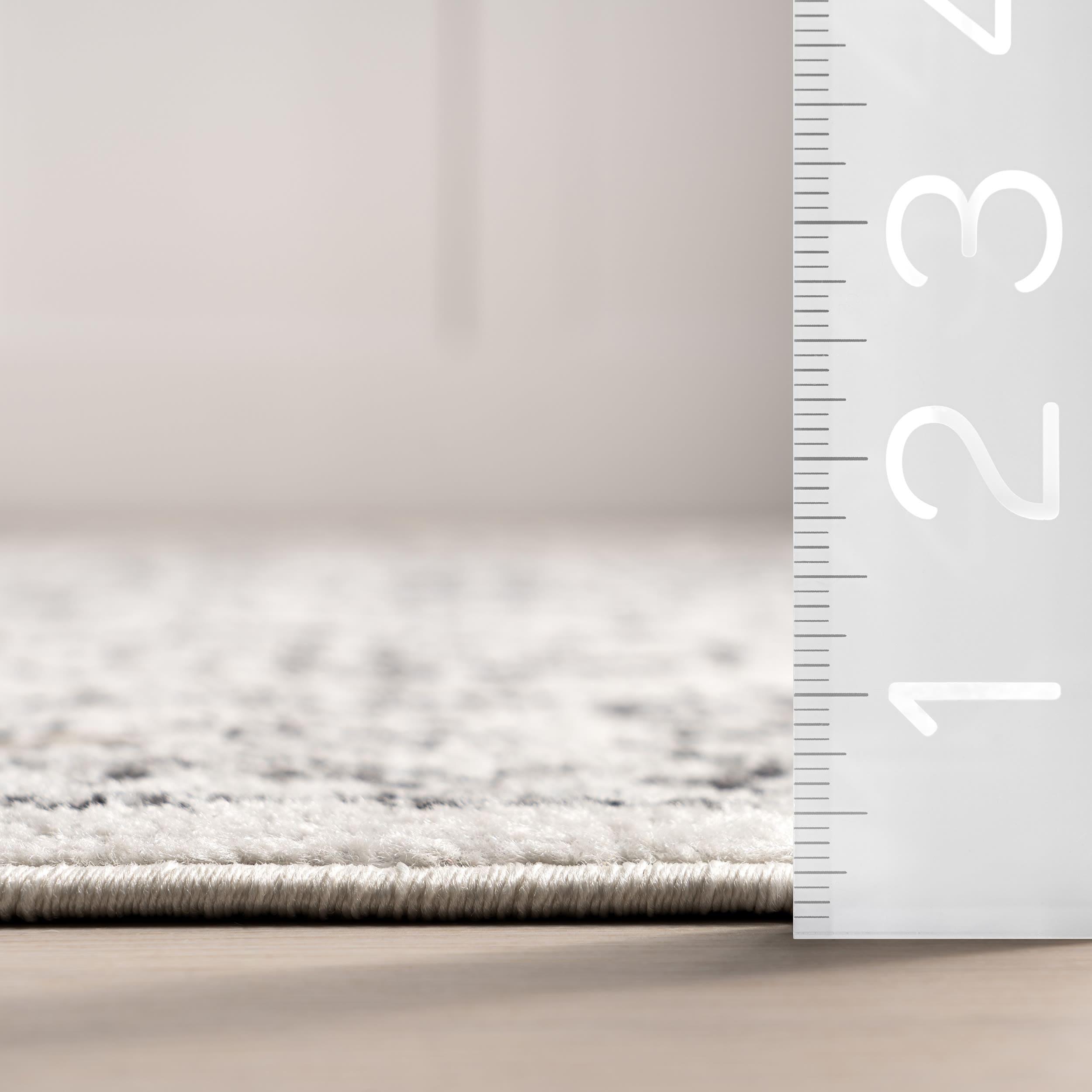 Reversible Gray Synthetic 8' x 10' Easy Care Area Rug
