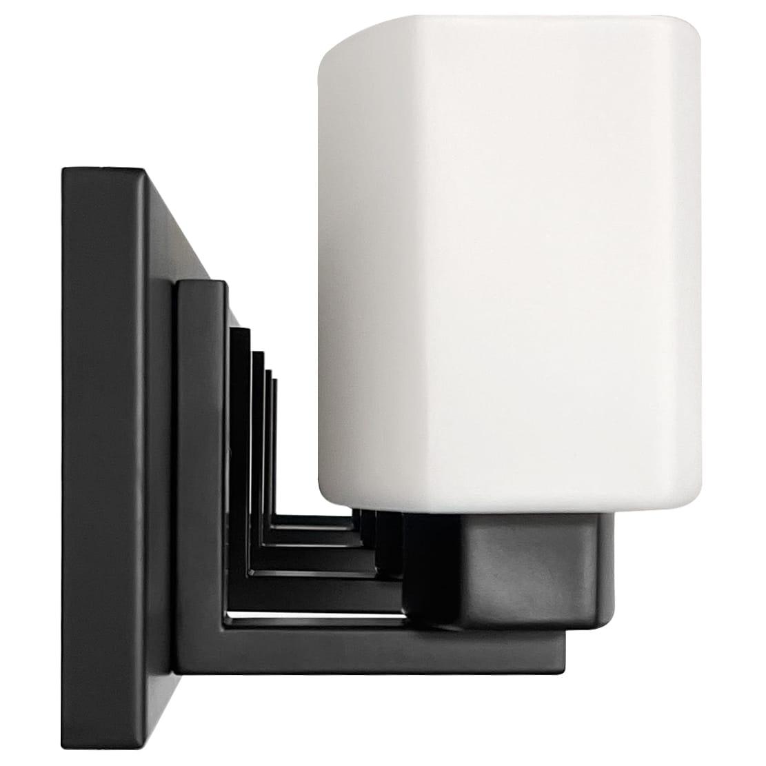 Design House Dove Creek 5-Light Dimmable Vanity Light with Frosted Glass Shades, Matte Black