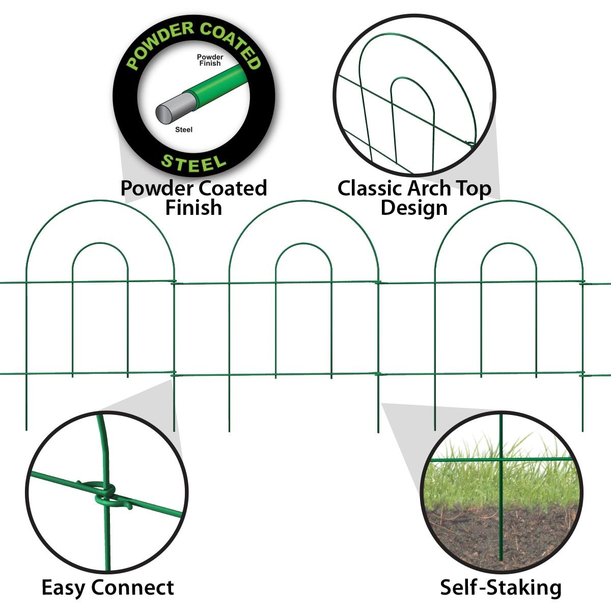 Garden Zone 18'' H x 96'' W Metal Border Fencing
