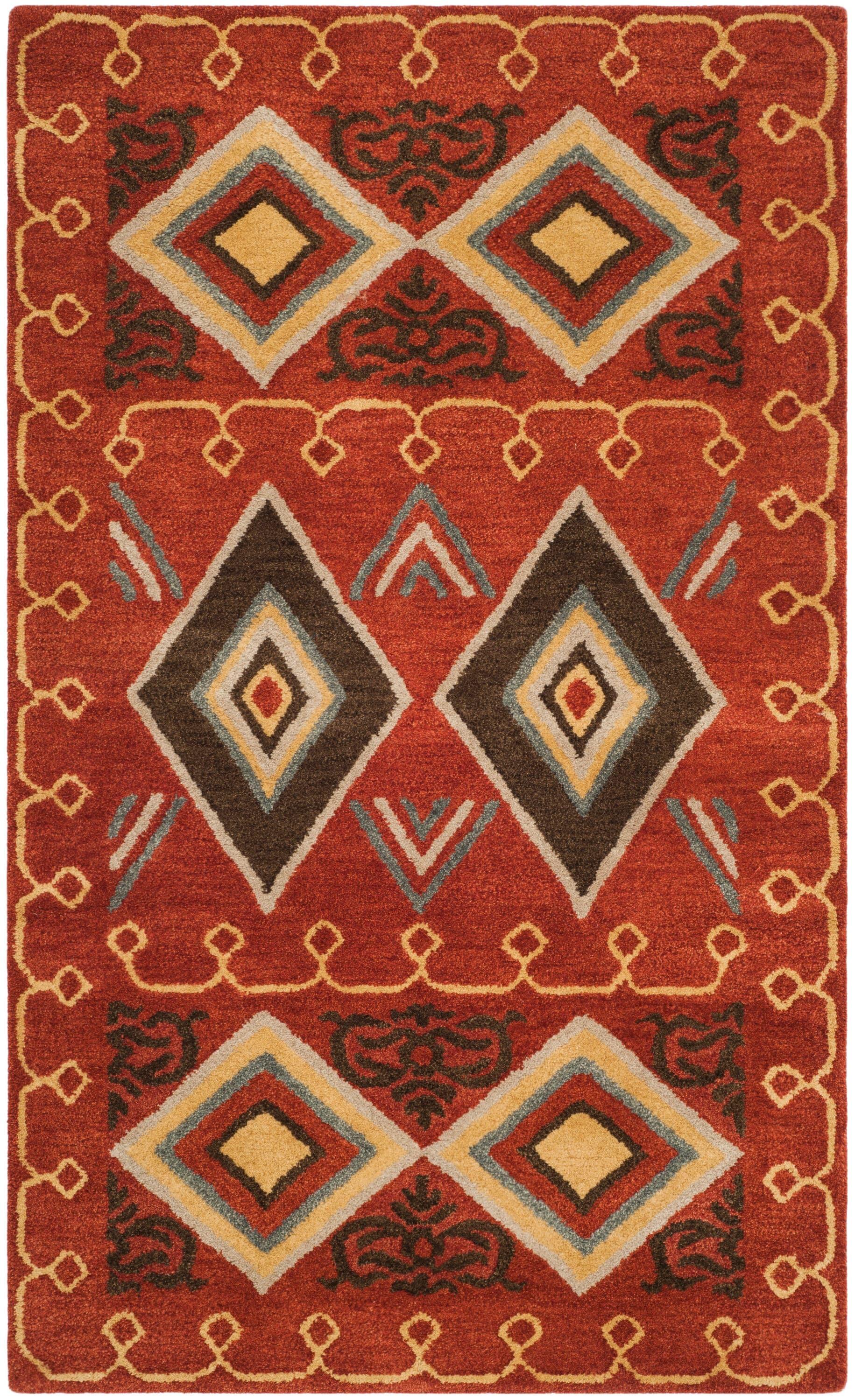 Heritage HG404 Handmade Accent Rug - 3'x5' - Red/Multi - Safavieh