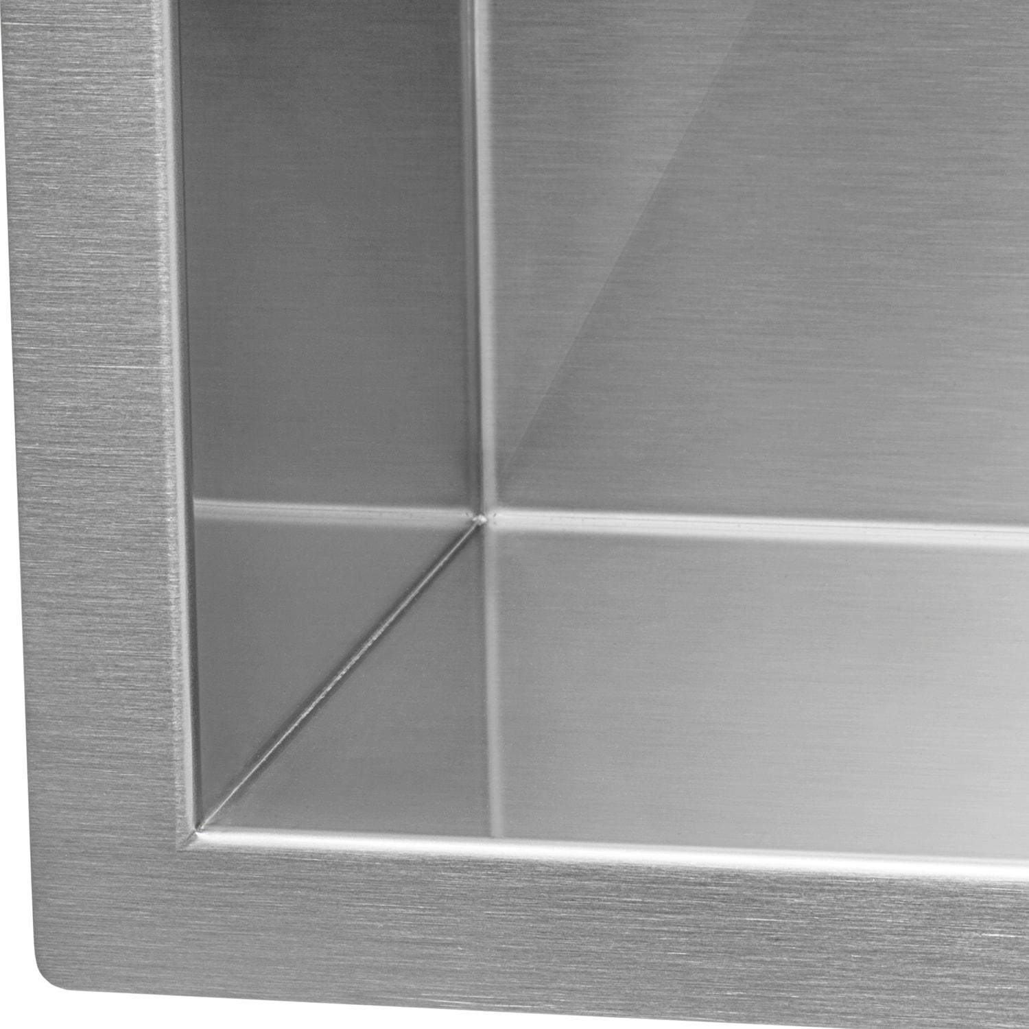 Ruvati 30-inch Undermount 50/50 Double Bowl Zero Radius 16 Gauge Stainless Steel Kitchen Sink