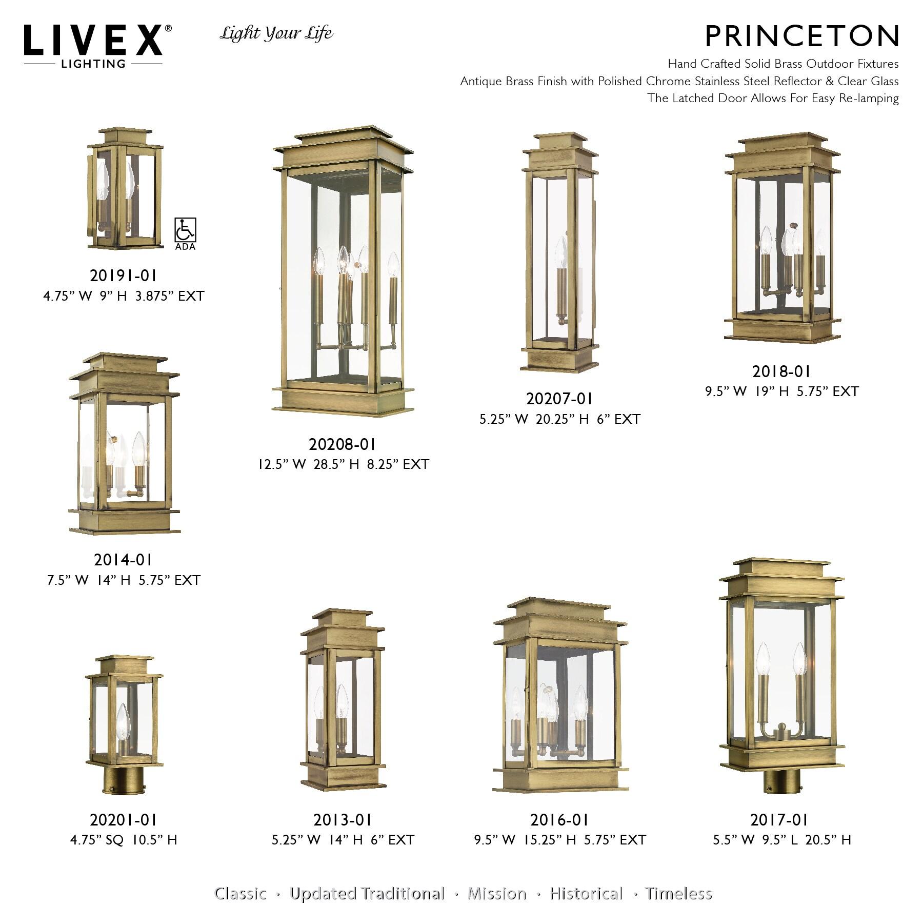 Livex Lighting Princeton 2 - Light Wall Light in  Antique Brass