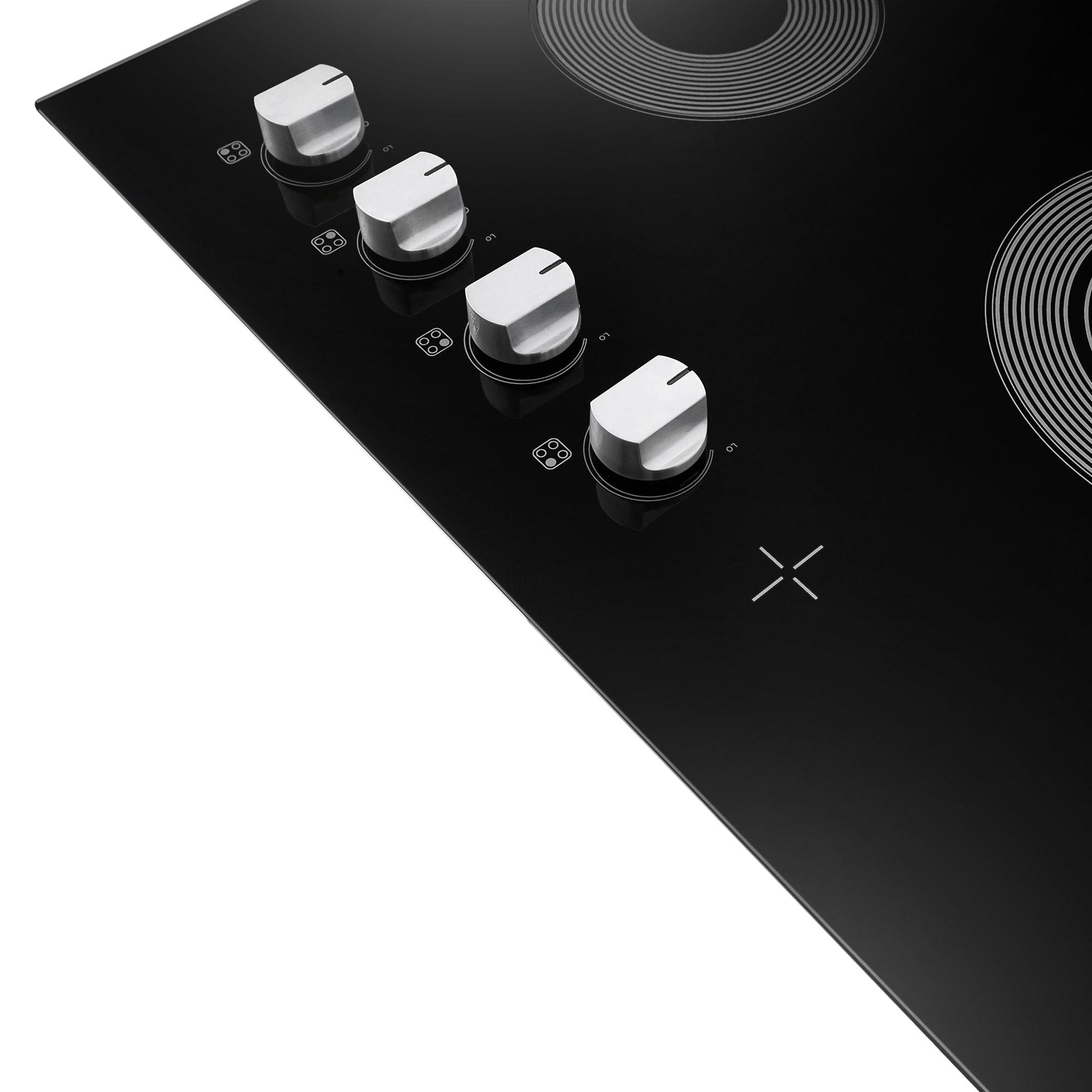 Cosmo 30 in. Electric Ceramic Glass Cooktop with 4 Burners, Dual Zone Elements, Hot Surface Indicator Light and Control Knobs