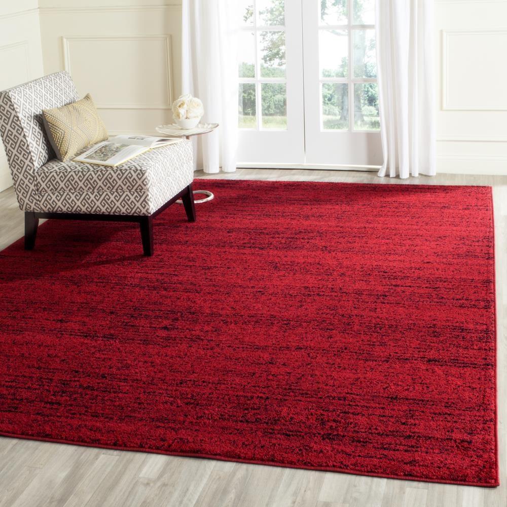 Adirondack ADR117 Machine Made Indoor Area Rug - Red/Black - 4'x4' - Safavieh