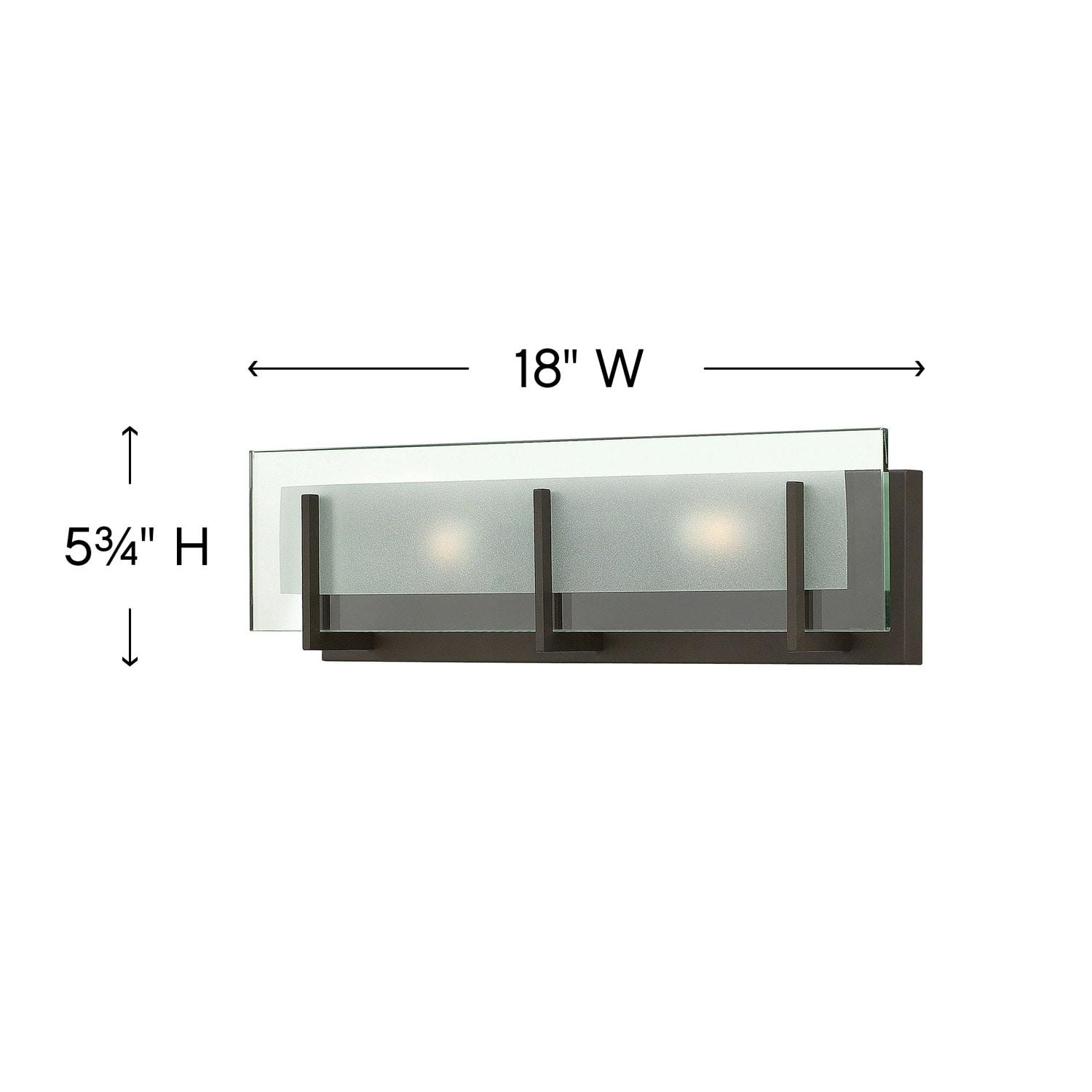 Latitude Medium 2-Light Outdoor Bronze Bath Light with Clear Beveled Glass