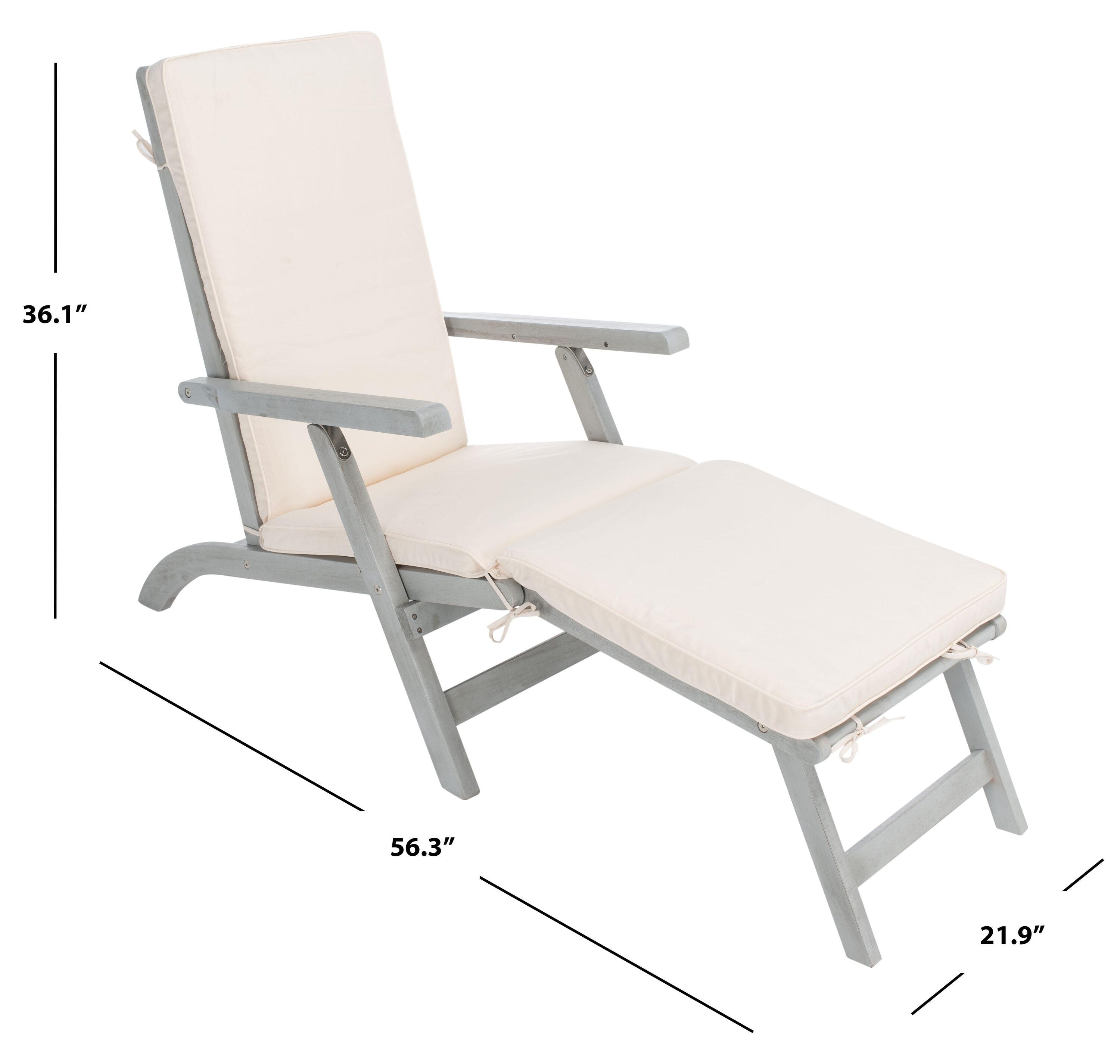 Palmdale Lounge Chair - Outdoor - PAT7015 - Grey/Beige -Safavieh