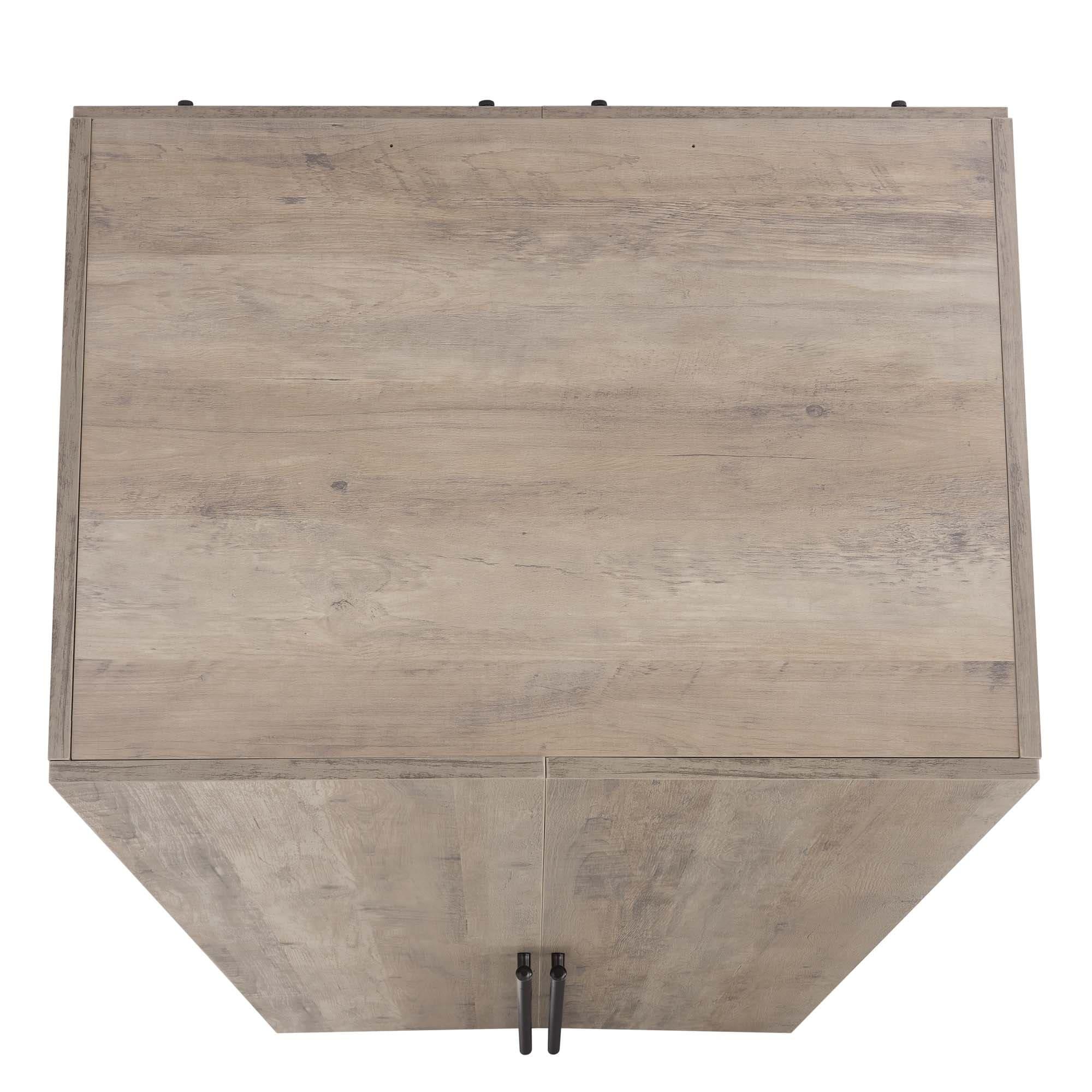 Manhattan Comfort Set of 3 Lee 2 Door and 2 Drawer Wardrobe Closets Rustic Gray: Modern MDF Storage, Metal Hardware, 12 Shelves