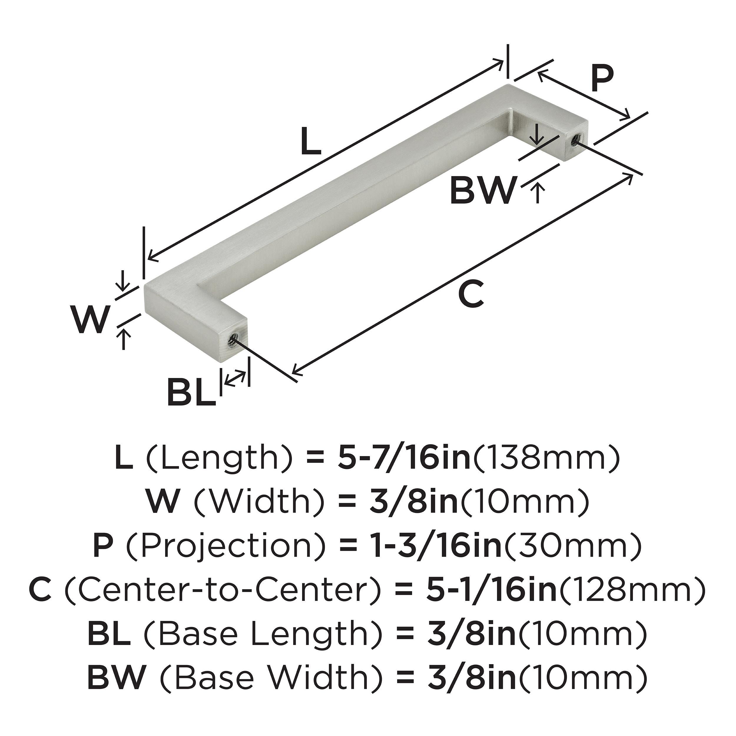 Sleek Satin Nickel Modern Bar Cabinet Pull with Mounting Hardware