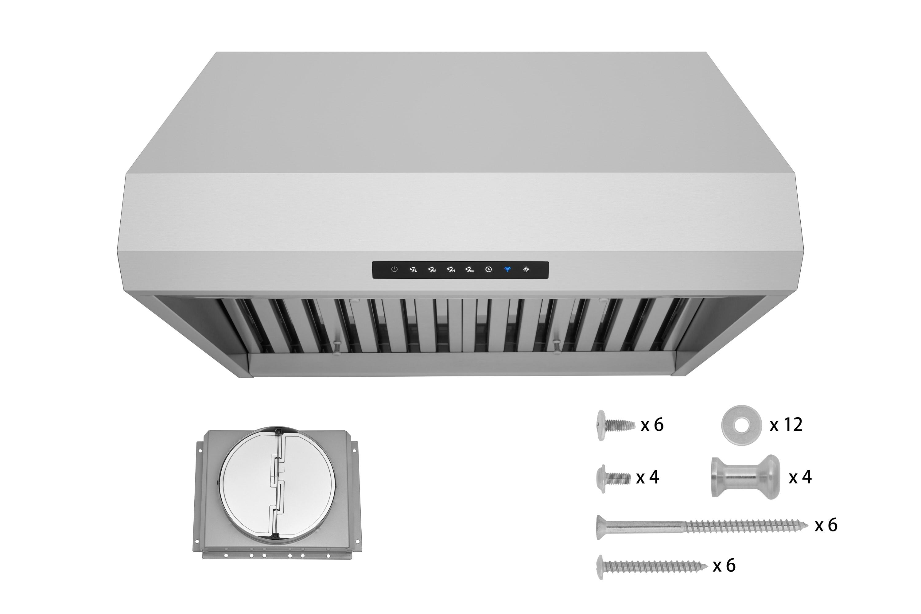 30" 540 CFM Versatile Under Cabinet or Wall Mounted Range Hood in Stainless Steel with Smart Feature