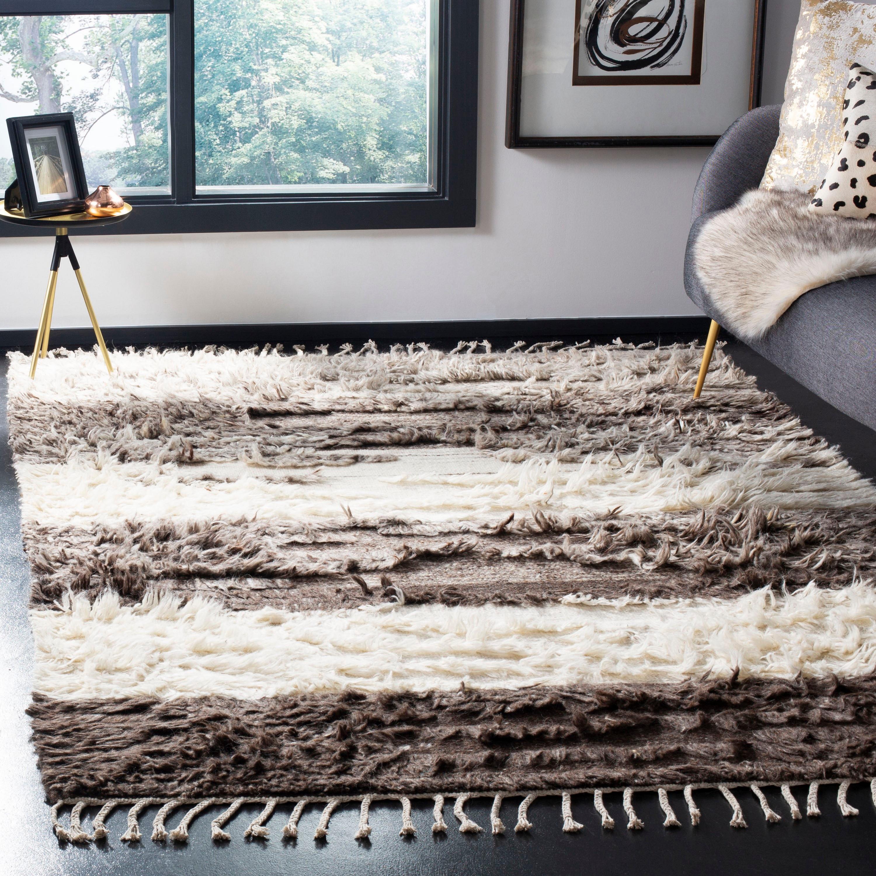 Kenya KNY226 Hand Knotted Accent Rug - Ivory/Grey - 3'x5' - Safavieh.