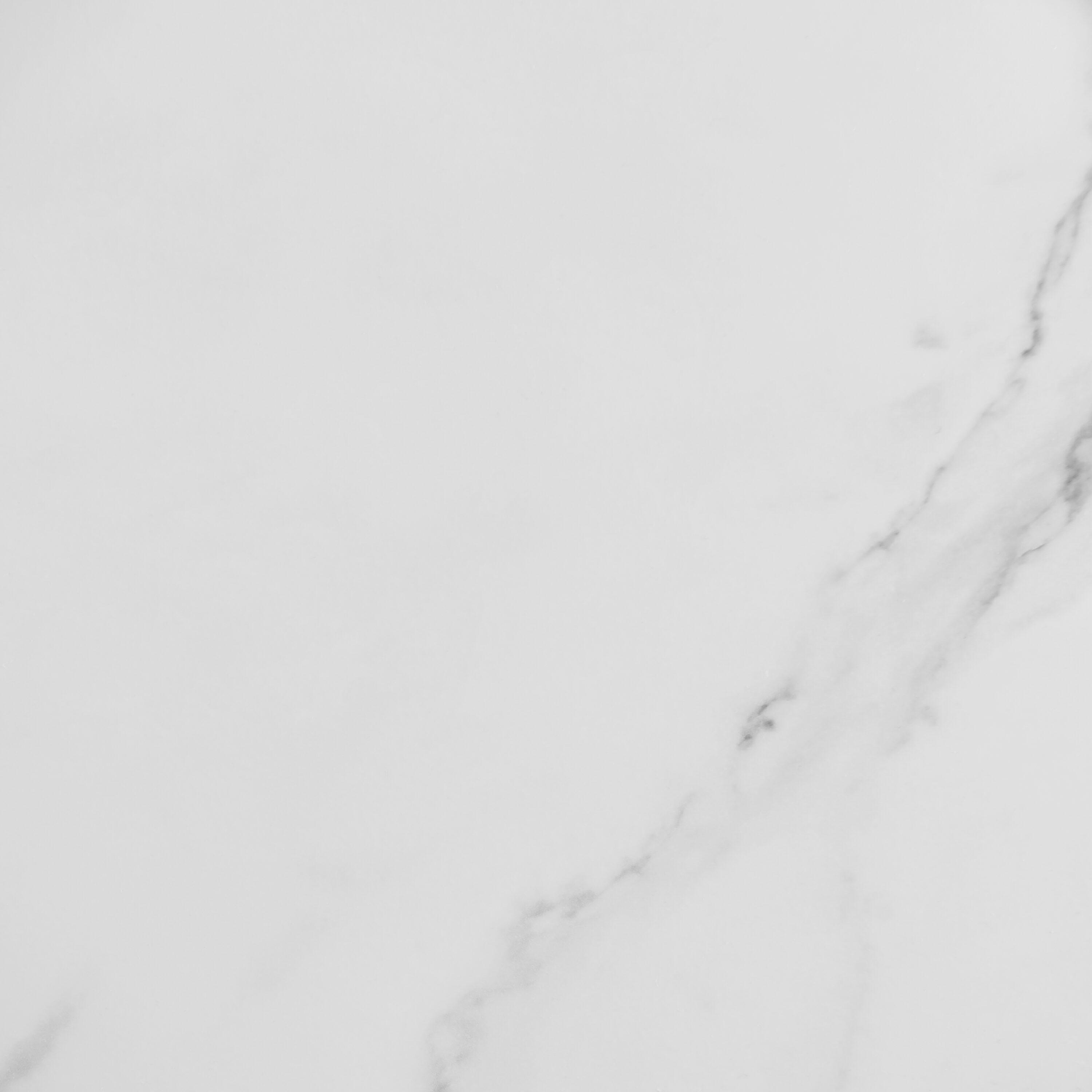 Danya B. 23.3"x19.7" Harper Round Mid-Century Side Accent Table with Modern Pedestal Legs White Marble/Black: Chic Furniture for Living Room