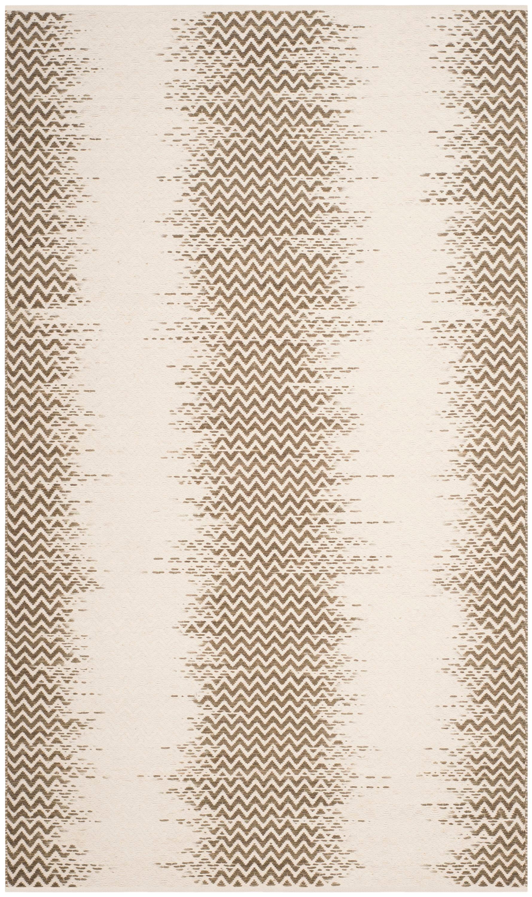 Cotton Kilim KLC121 Hand Woven Area Rug - Brown/Ivory - 5'x8' - Safavieh