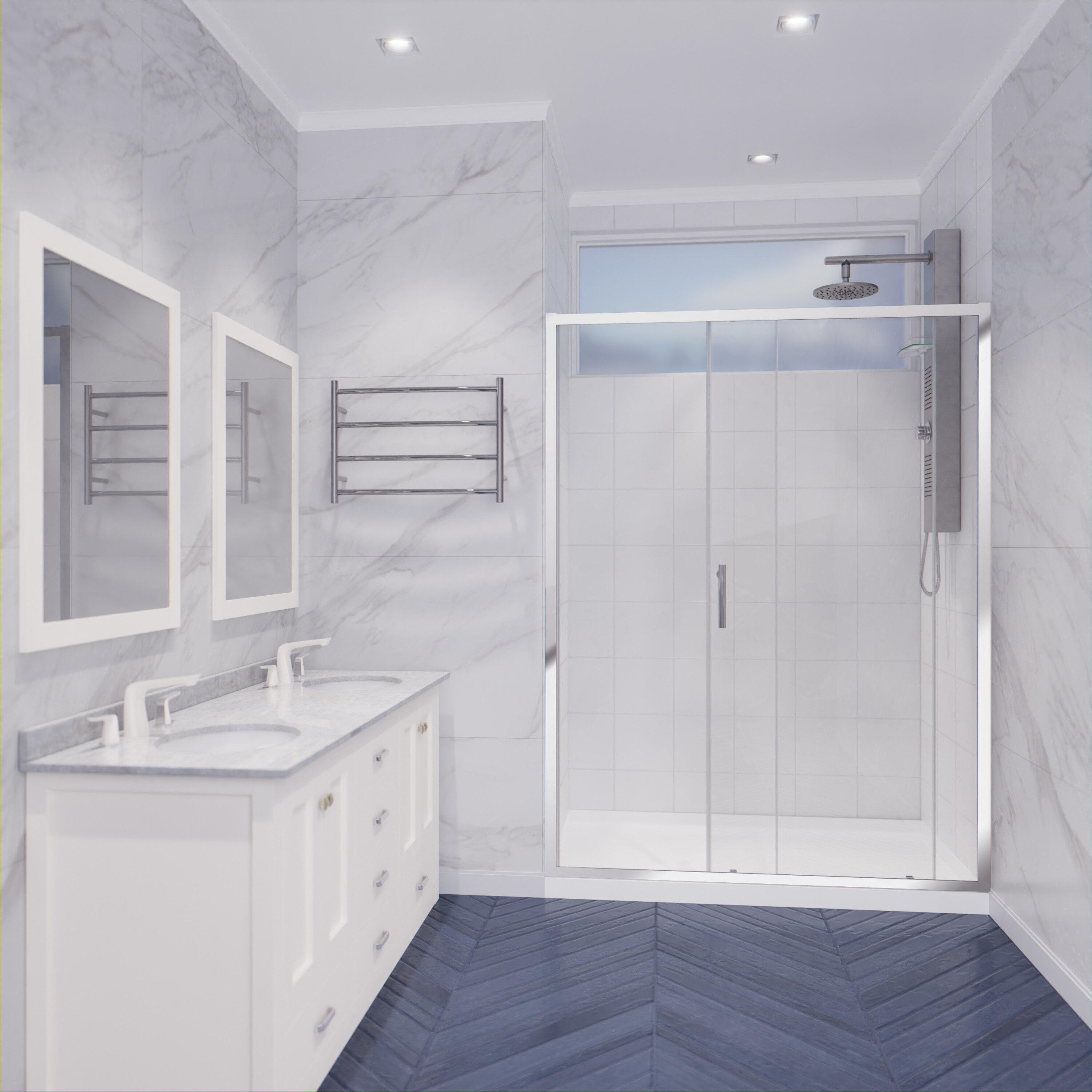 Halberd Series 48" W x 72" H Single Sliding Framed Shower Door