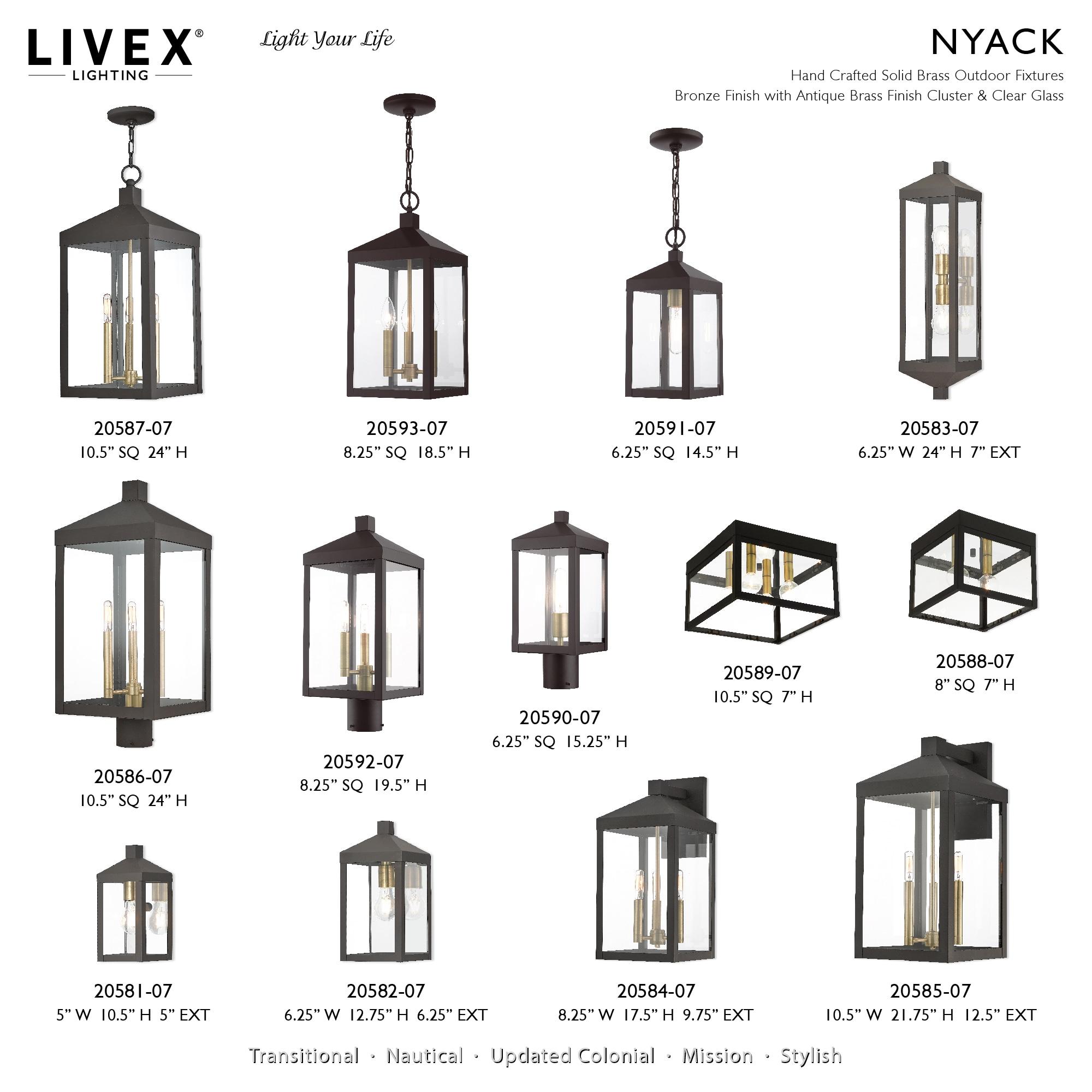 Livex Lighting Nyack 3 - Light Pendant in  Bronze