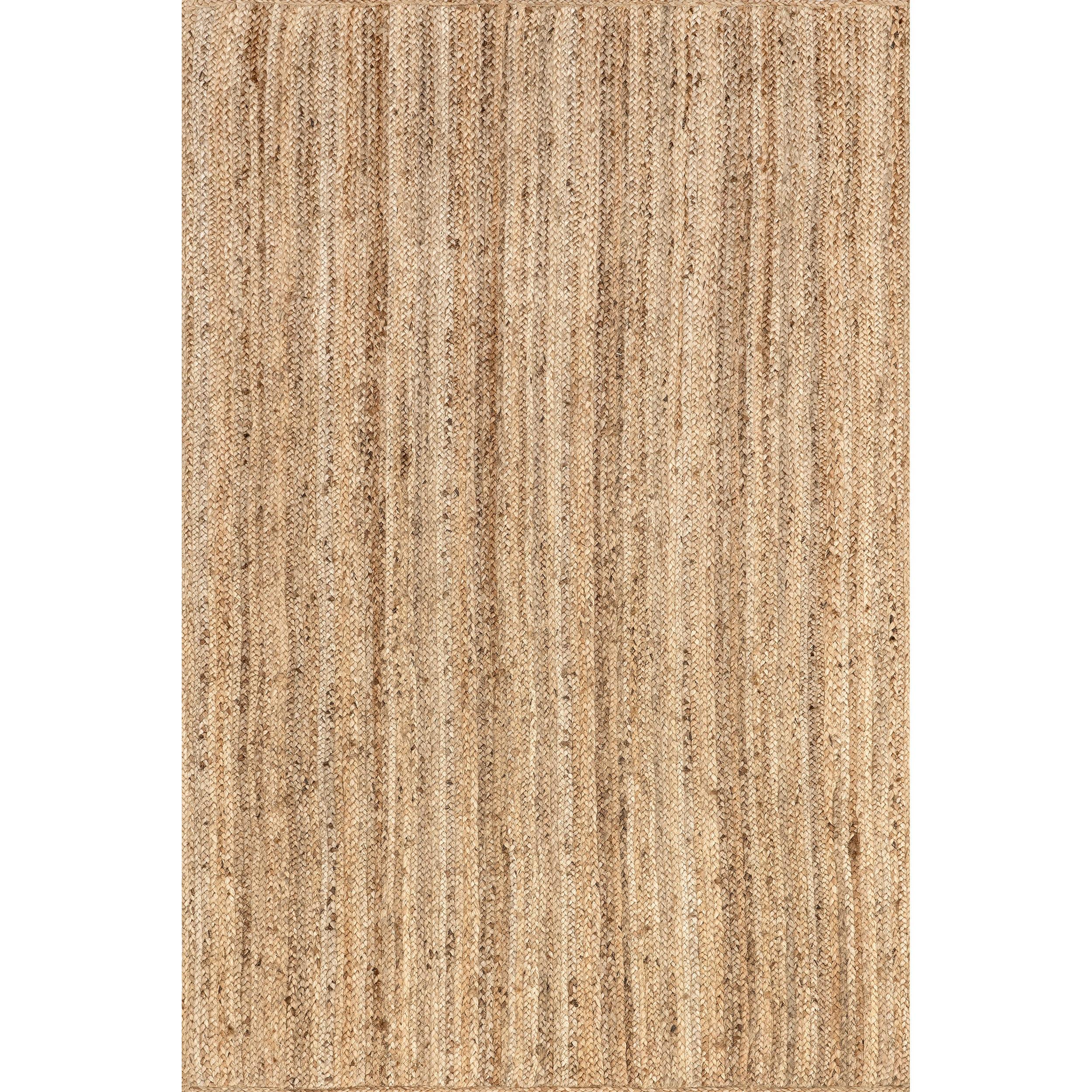 nuLOOM Rigo Hand Woven Farmhouse Jute Area Rug, 10' x 13', Natural