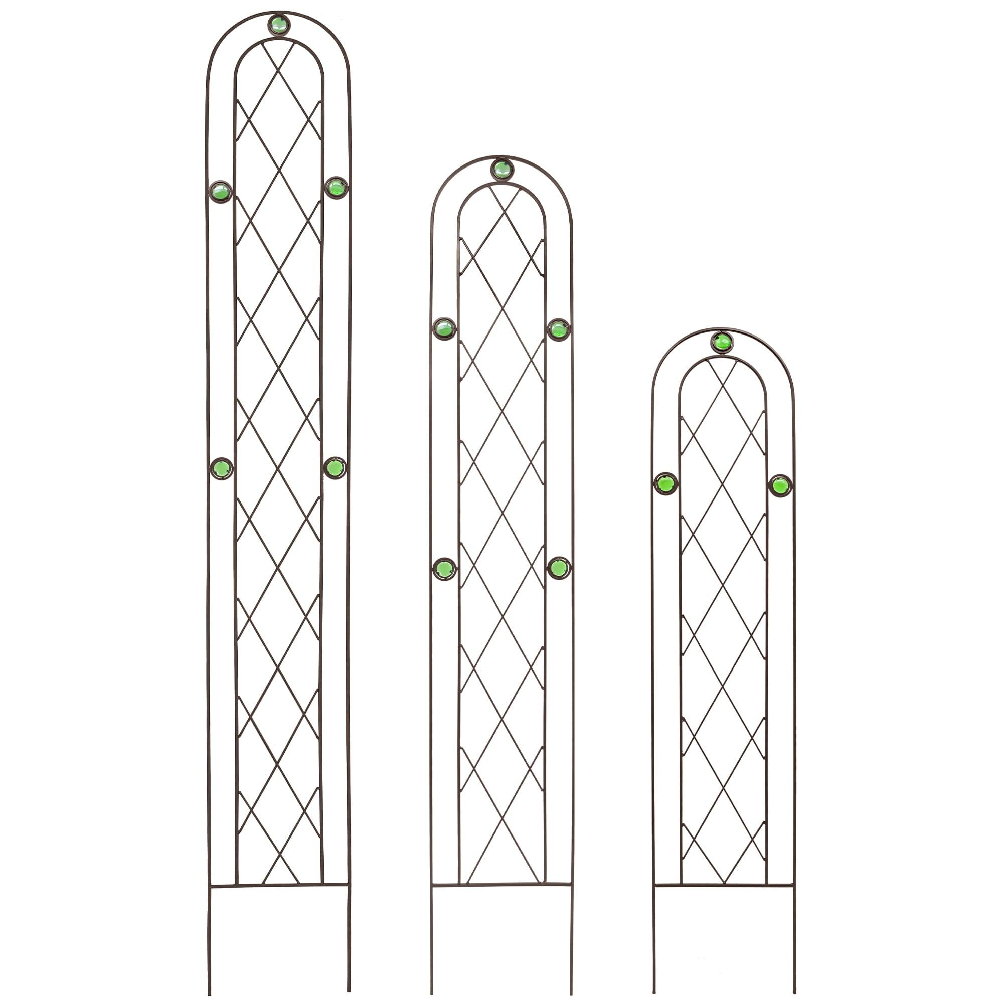 Arcadia Garden Products Emerald Trellis 10-Inches W x 48-Inches H Black Iron Traditional Garden Trellis For Climbing Plants