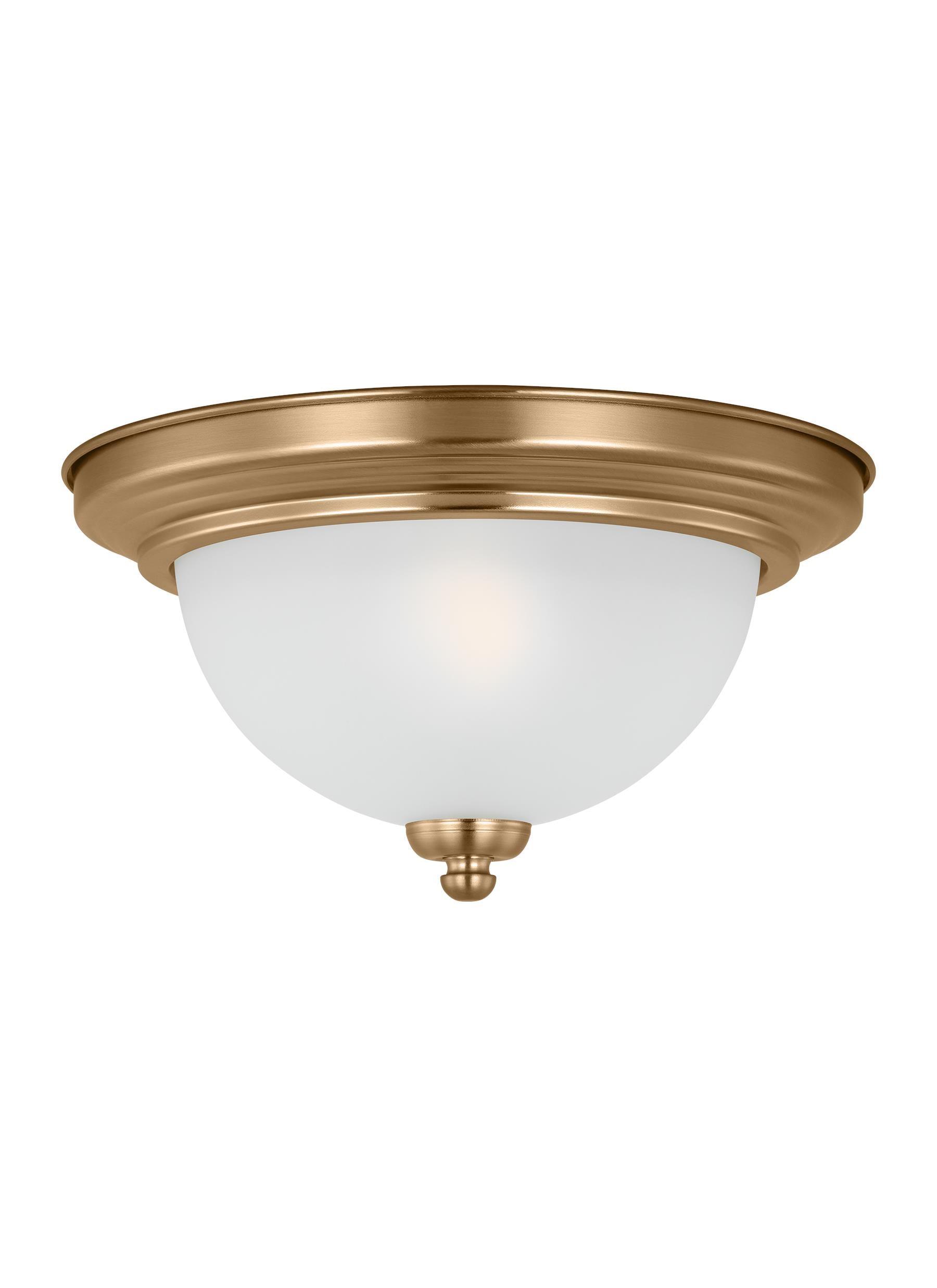 Geary Satin Brass Indoor/Outdoor LED Bowl Flush Mount