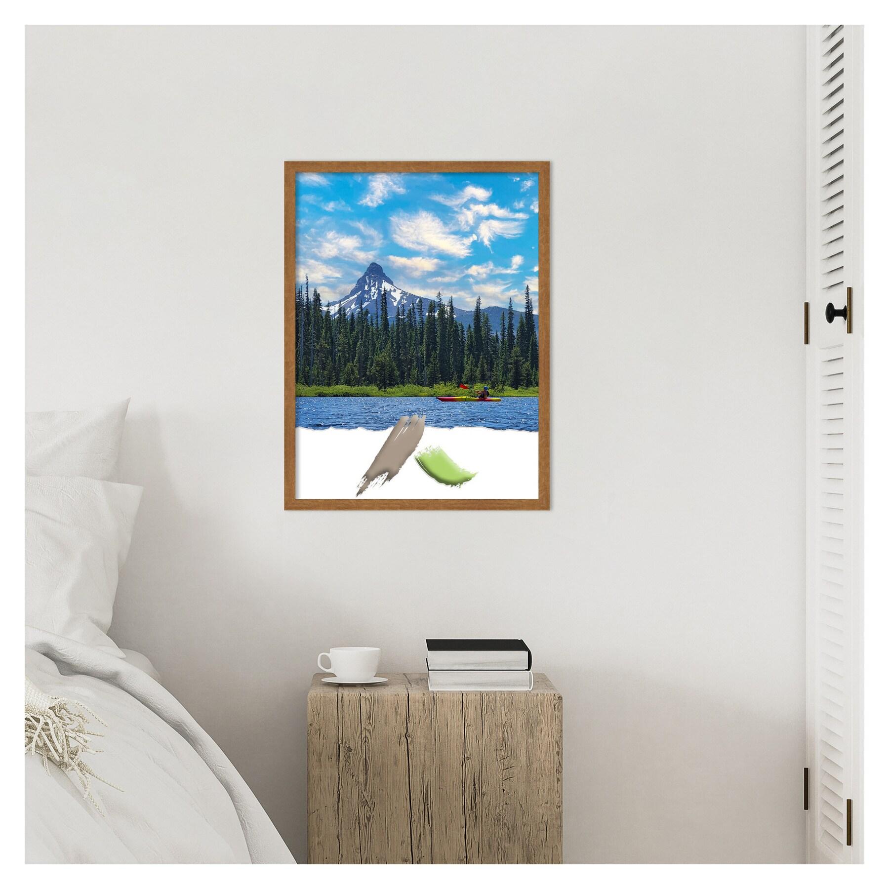 Amanti Art Carlisle Blonde Narrow Wood Picture Frame Opening Size 18x24 in.