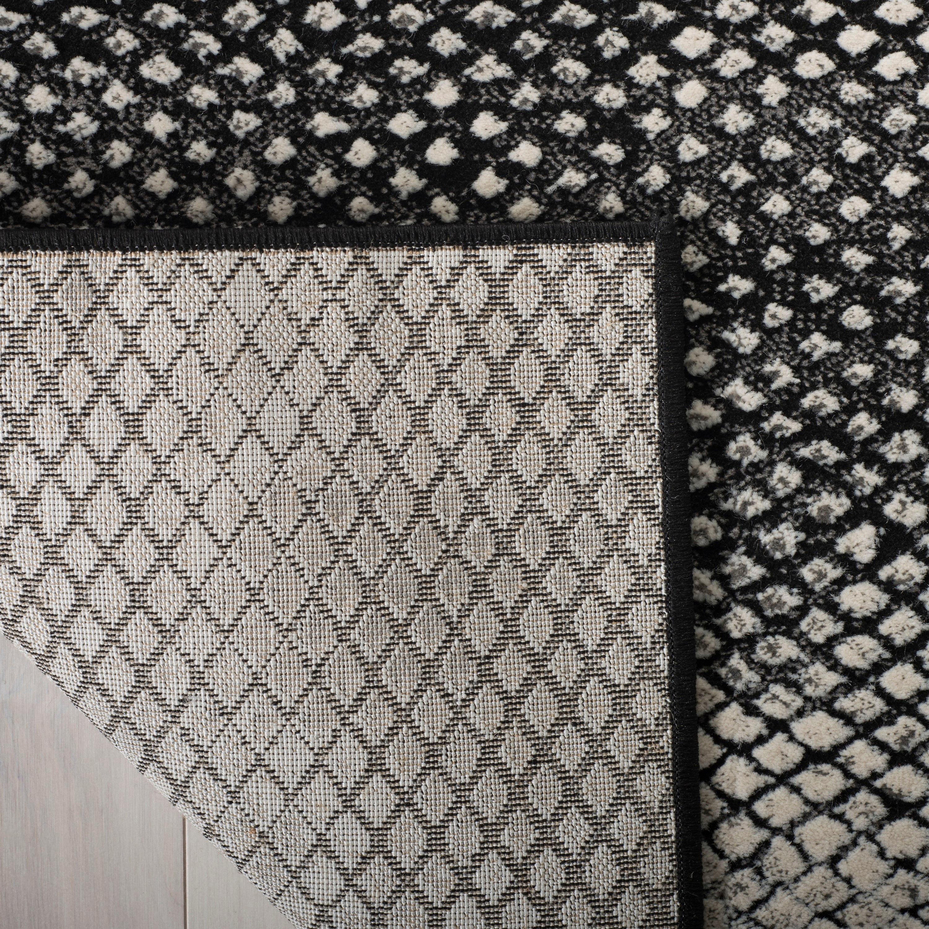 Lurex LUR186 Power Loomed Area Rug - Black/Ivory - 4'x6' - Safavieh