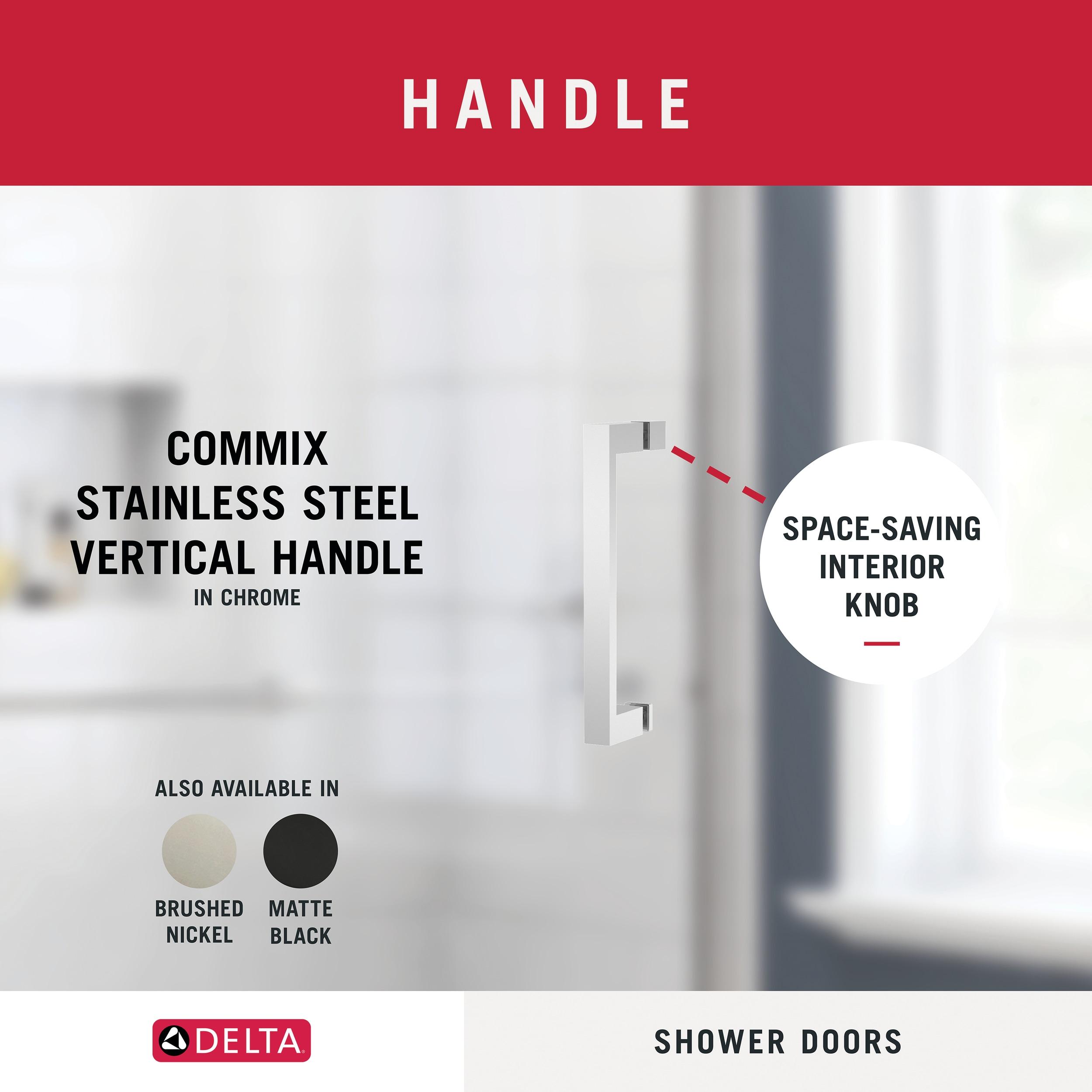 Delta Sdes860-R Commix 76" High X 60" Wide Sliding Frameless Shower Door - Chrome