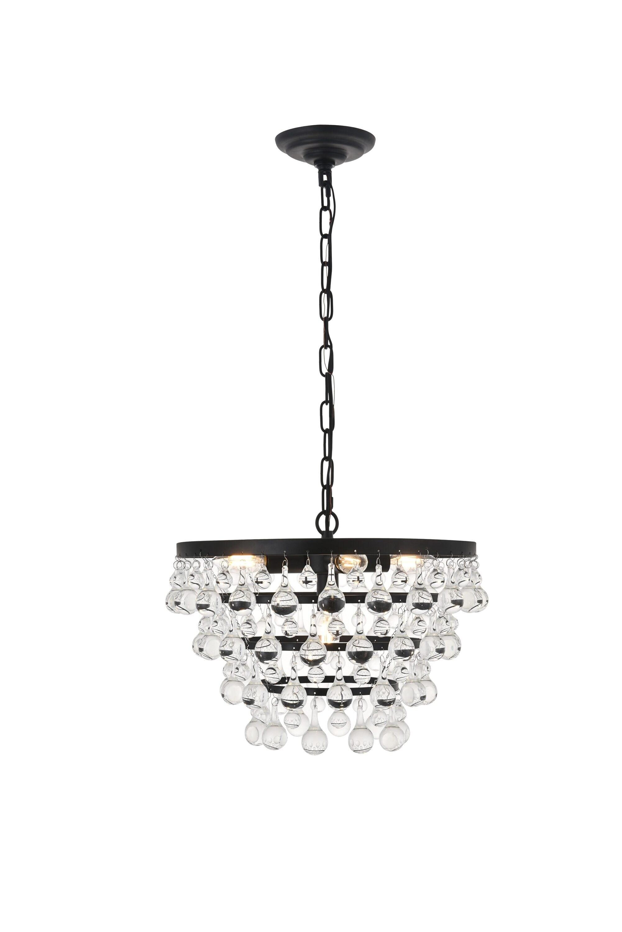 Elegant Lighting Kora 5 light Black Pendant