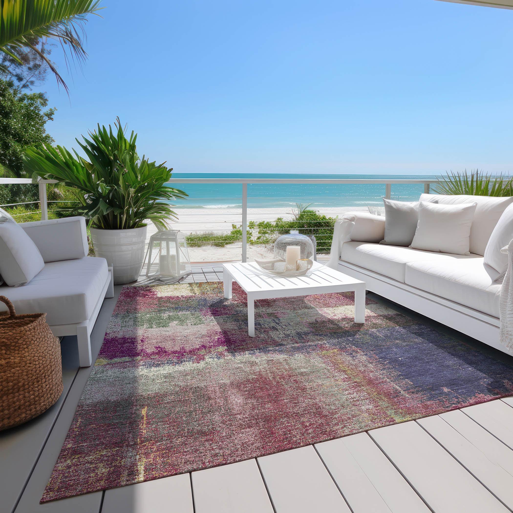 Machine Washable Indoor/Outdoor Christain ACN1354 Blush Rug
