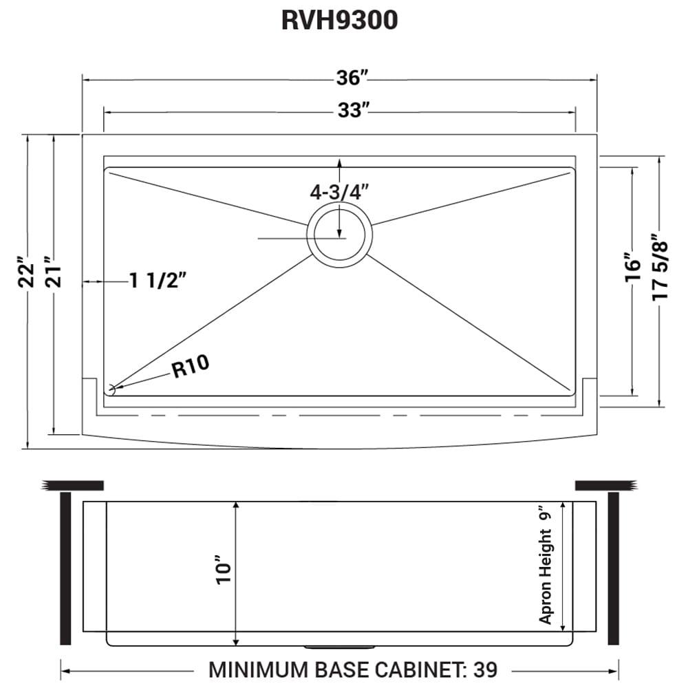 Ruvati 36-inch Apron-front Workstation Farmhouse Kitchen Sink 16 Gauge Stainless Steel Single Bowl