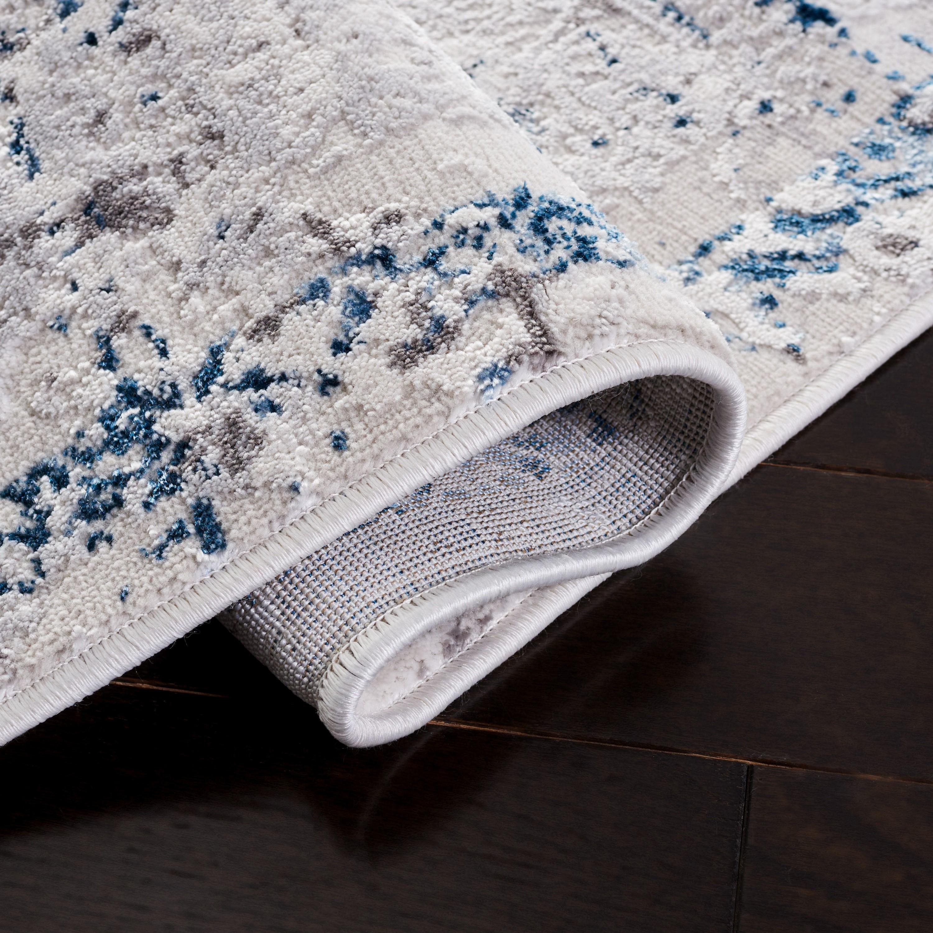 Amelia ALA207 Machine Made Indoor Area Rug - Grey/Blue - 4'-5"x6'-5" - Safavieh