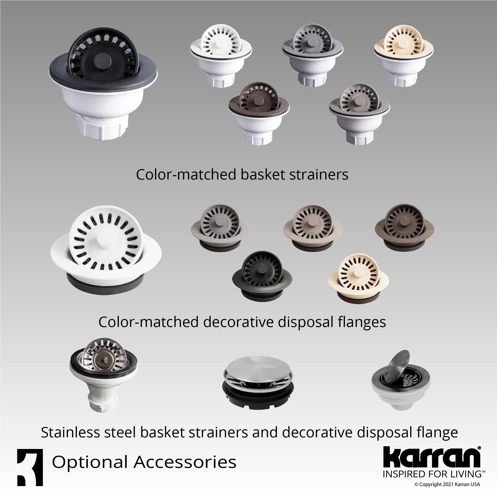 Karran Quartz 34'' X 21-1/4'' 60/40 Double Bowl Farmhouse/Apron Front Kitchen Sink Kit