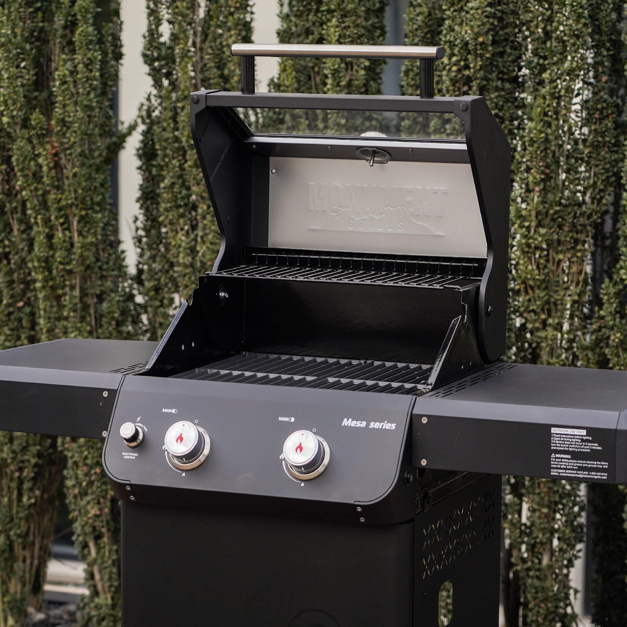 Monument Grills Mesa Series 2-Burner Free Standing Stailless Liquid Propane 24000 BTU Gas Grill with Cabinet